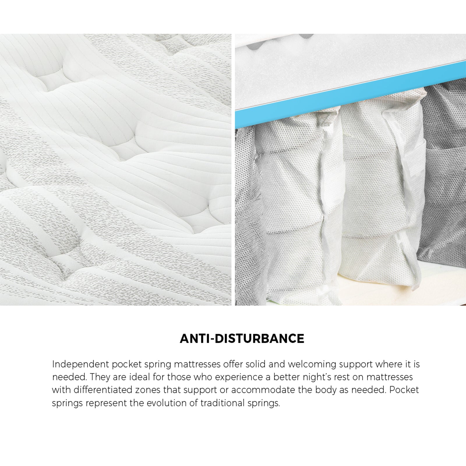 Bedra Double Mattress Bed Queen King Single Cool Gel Foam 7 Zone with Pillow - Sunyee