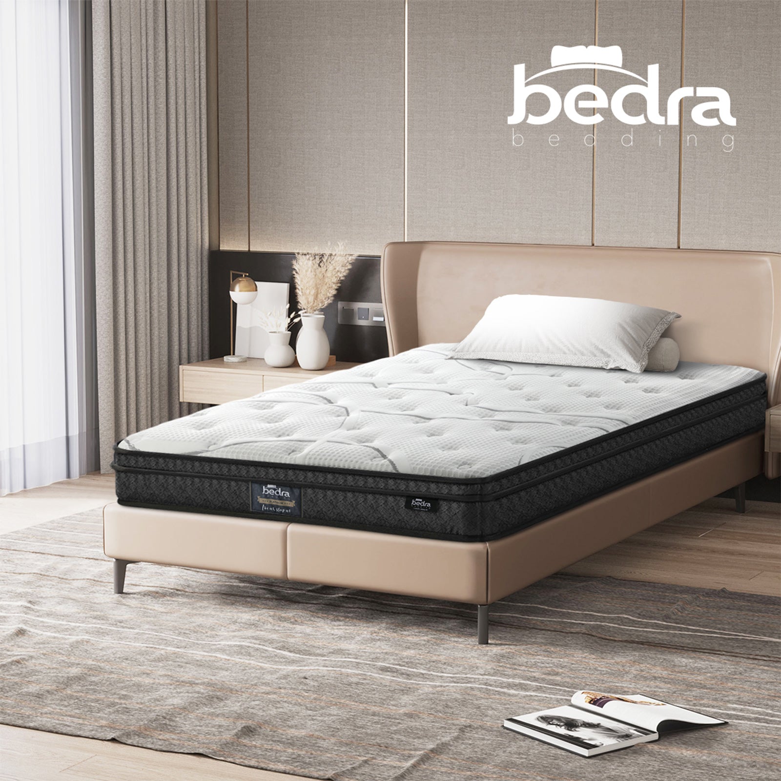 Bedra King Single Mattress Bonnell Spring Tight Top Bed Medium Firm 21CM - Sunyee