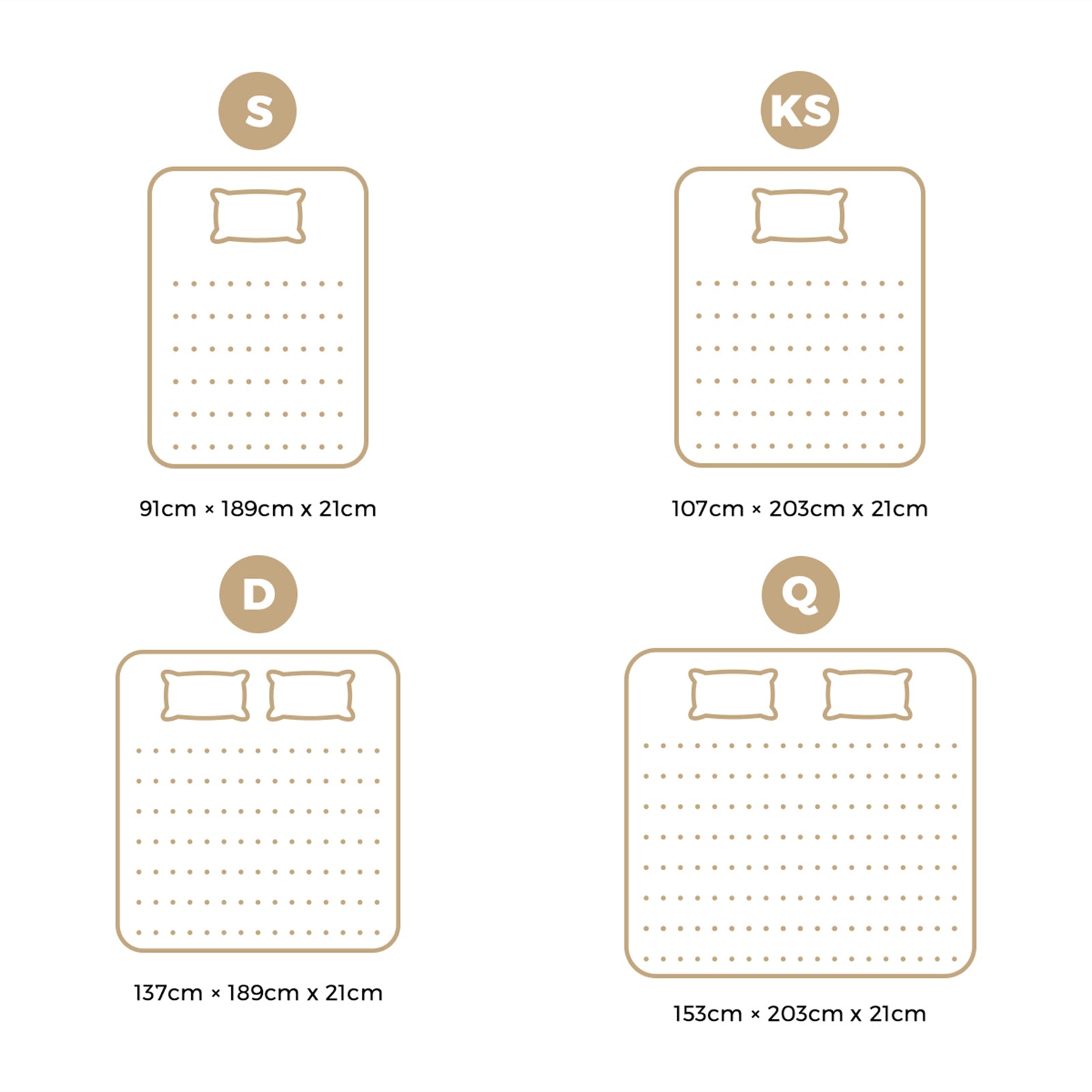 Bedra Double Mattress King Single Queen Bed Tight Top Bonnell Spring Bed 21CM - Sunyee