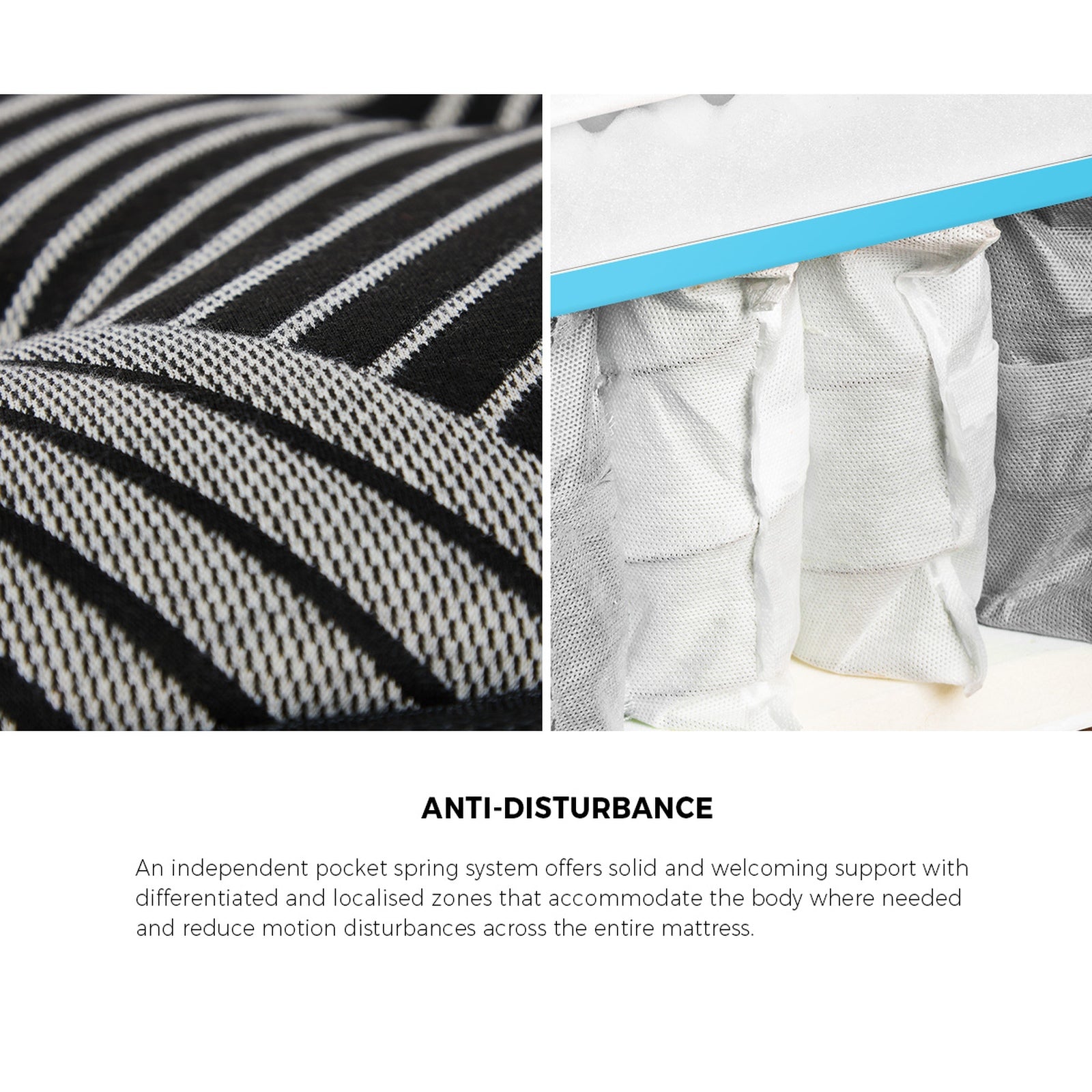 Bedra Queen Mattress 9 Zone Pocket Spring Foam Bamboo Euro Top 35cm - Sunyee