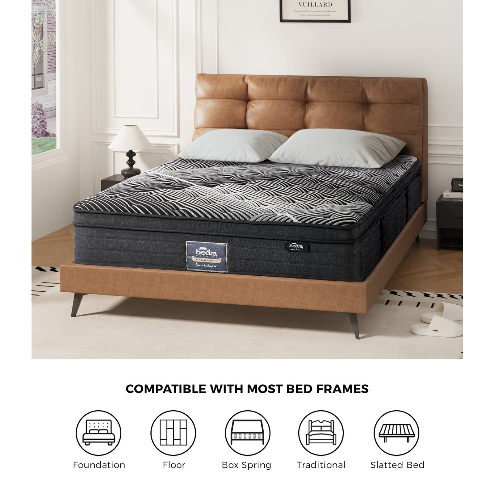 Bedra Queen Mattress 9 Zone Pocket Spring Foam Bamboo Euro Top 35cm - Sunyee