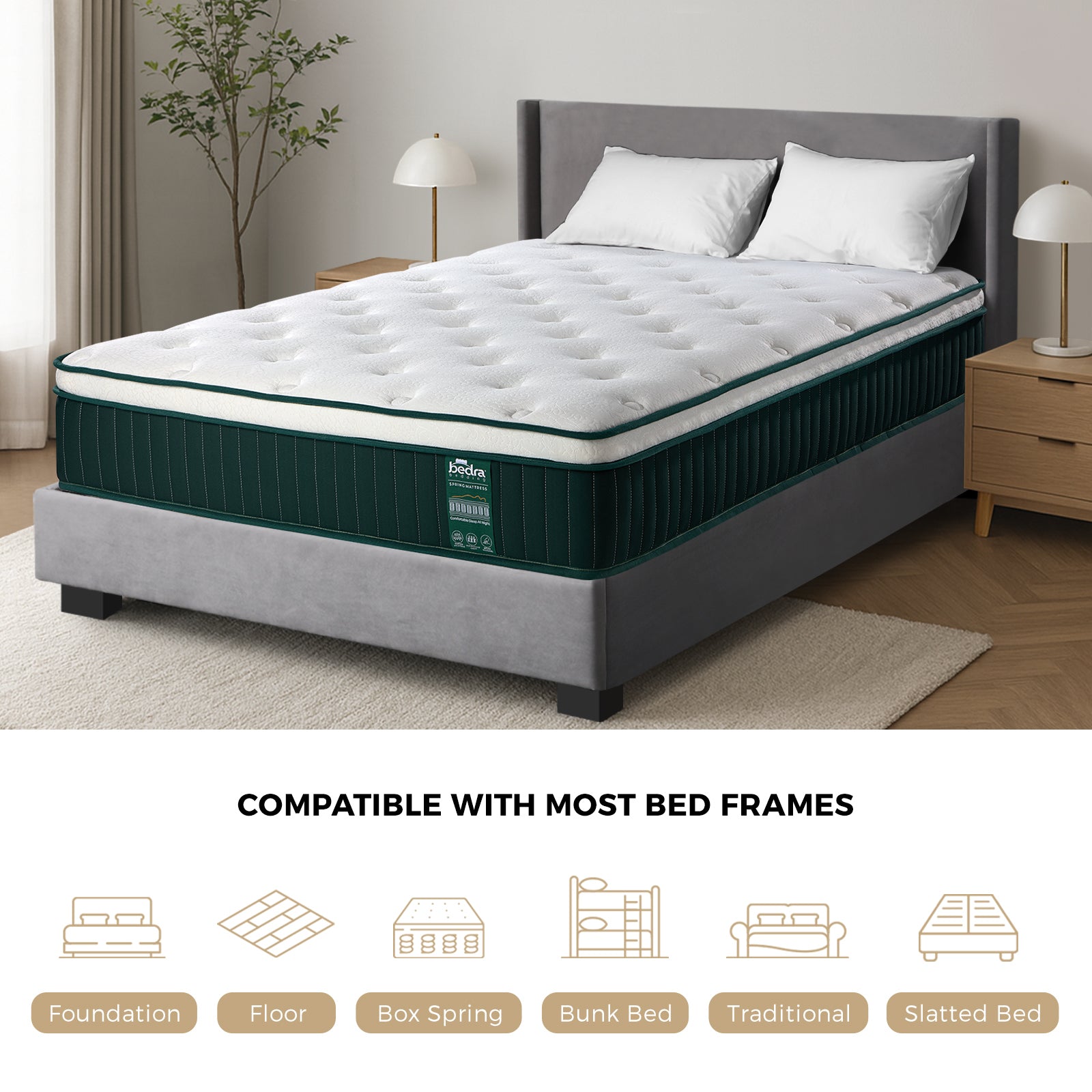 Bedra Queen Double Single King Single King Mattress Cool Gel Foam Pocket Spring - Sunyee