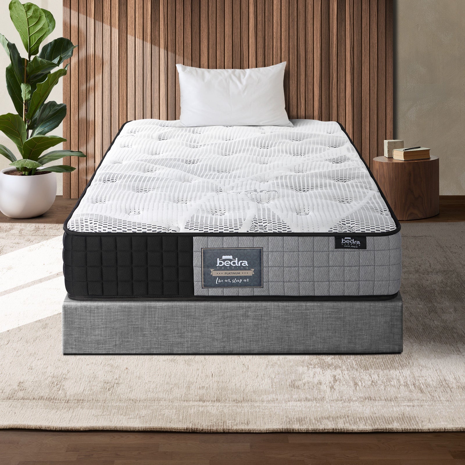Bedra Mattress Single Double Queen King Single Tight Top Pocketed Springs 24cm - Sunyee