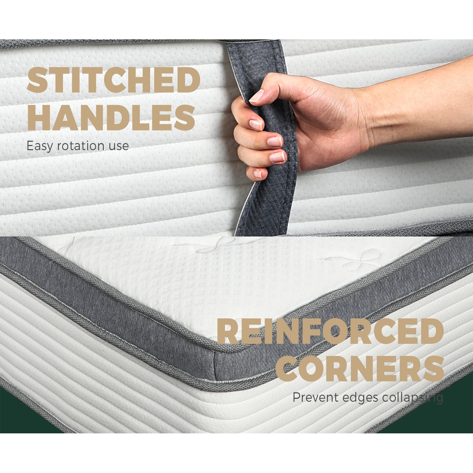 Bedra Double Mattress Bed Euro Top Pocket Spring Ultra HD Foam 34cm 7 zone - Sunyee
