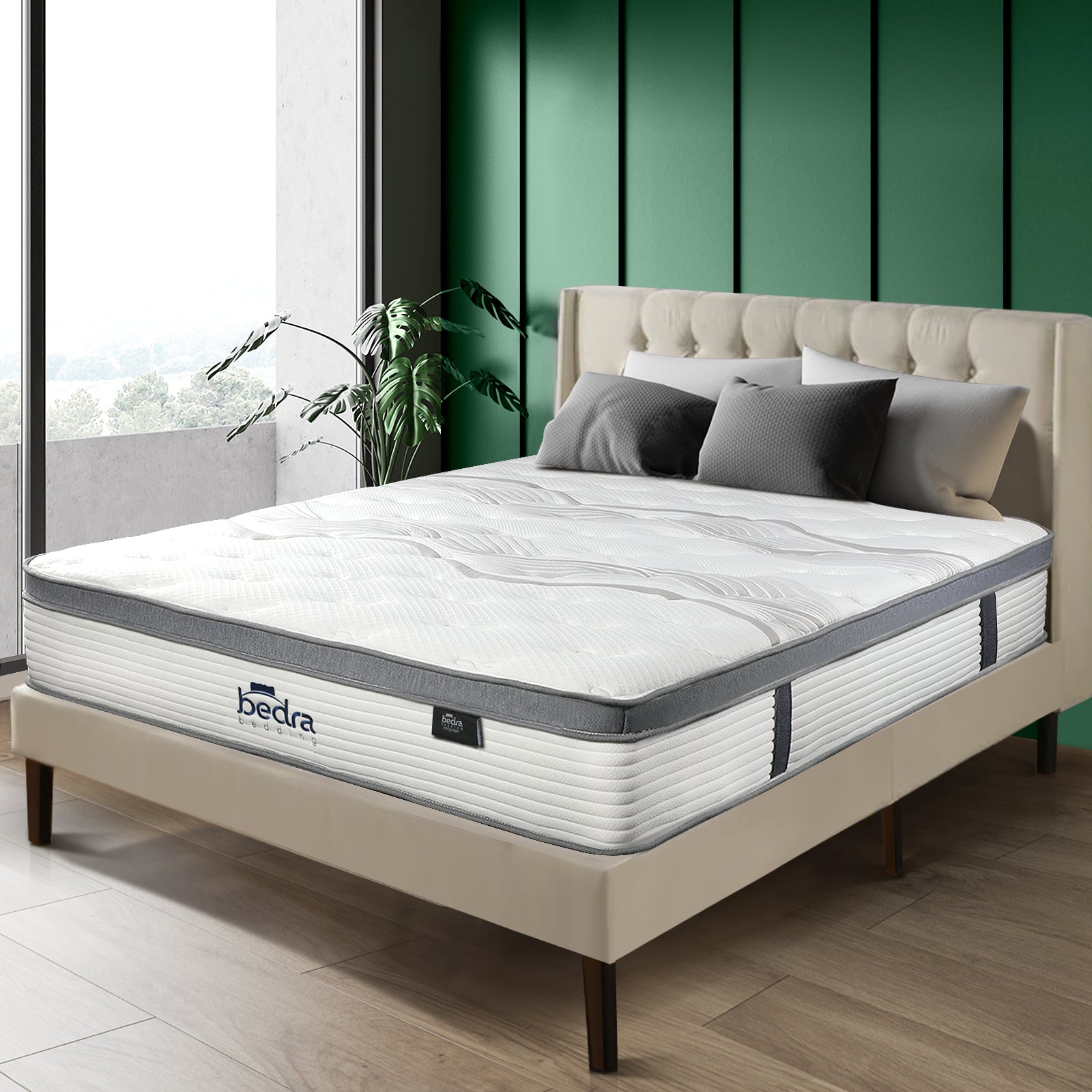 Bedra King Mattress Bed Euro Top Pocket Spring Ultra HD Foam 34cm 7 zone - Sunyee