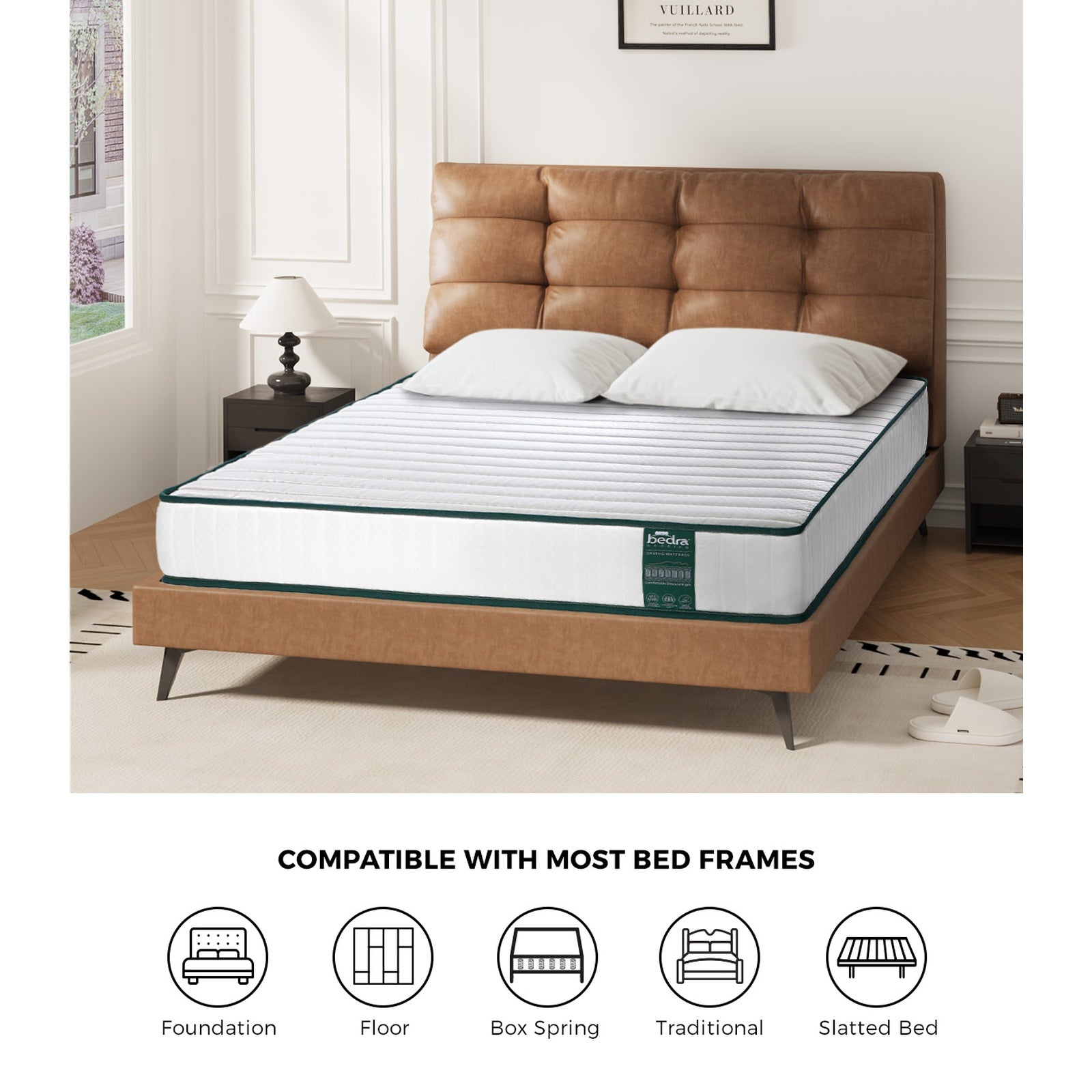 Bedra Double Mattress Tight Top Pocket Spring Coil Sleep Foam Extra Firm 21cm