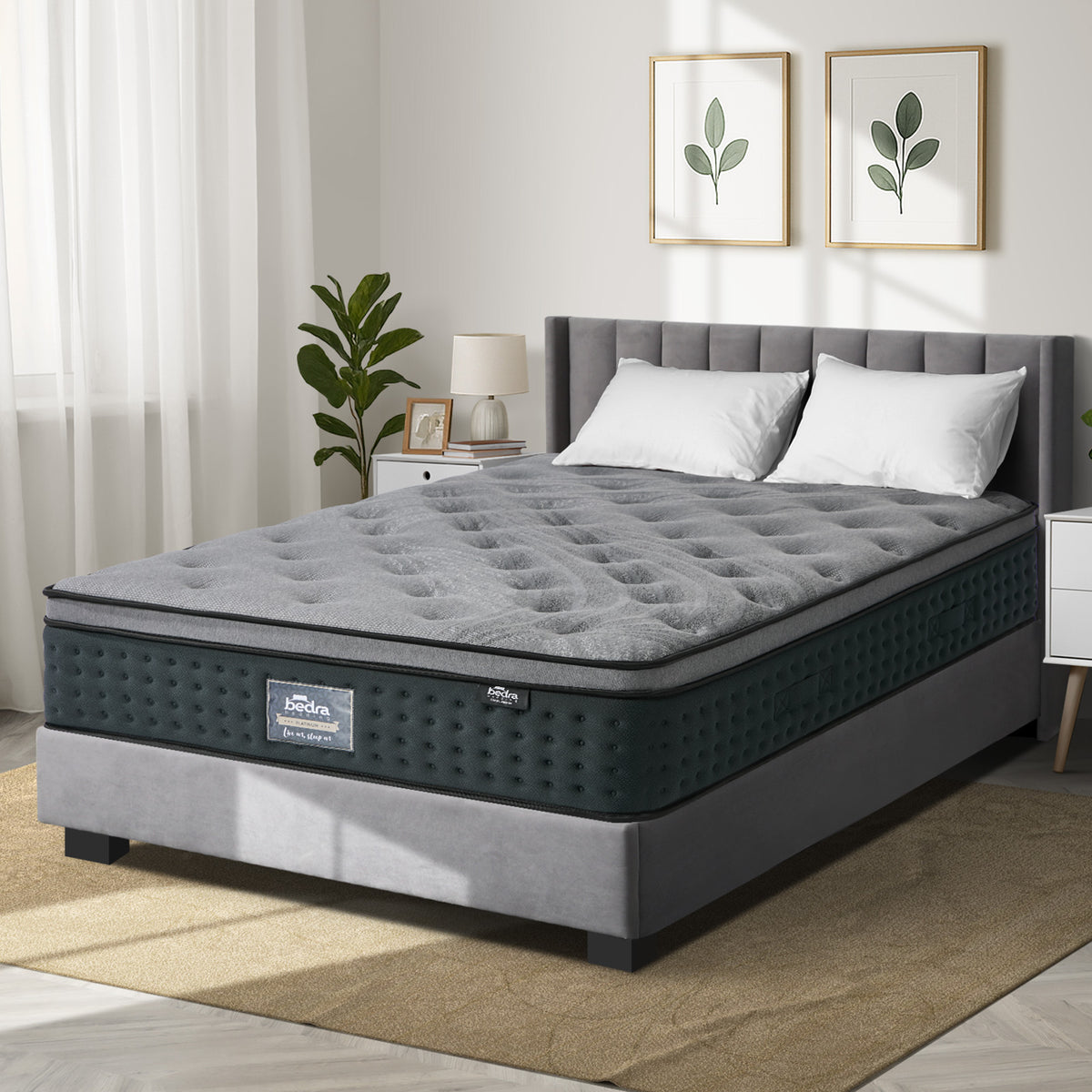 Bedra Double Mattress Euro Top Spring Medium Firm Motion Isolation 34cm