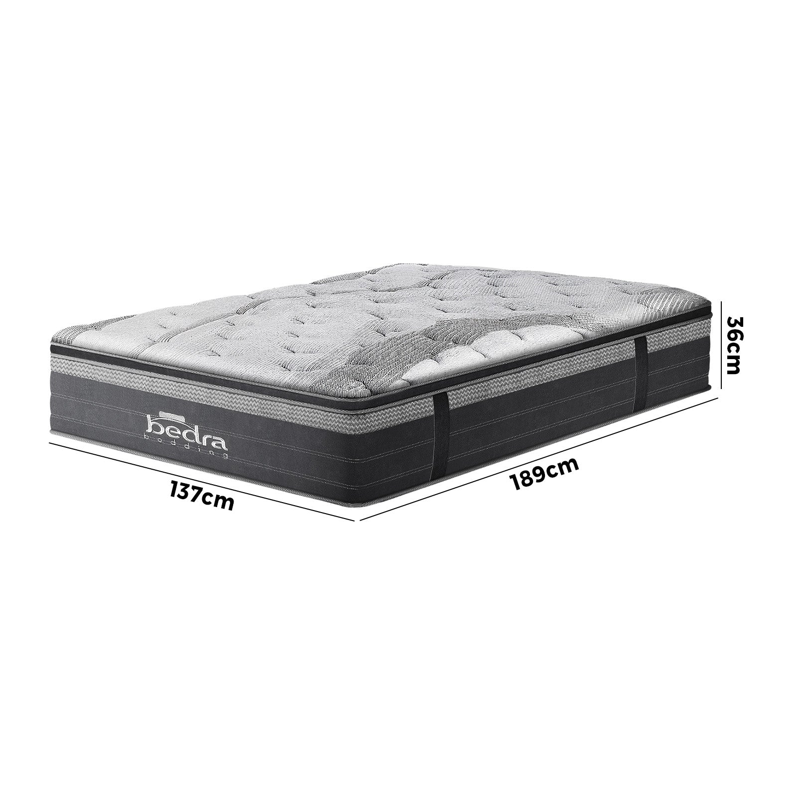 Bedra Double Mattress Breathable Spring Euro Top Natural Latex Foam 36cm 7 zone - Sunyee