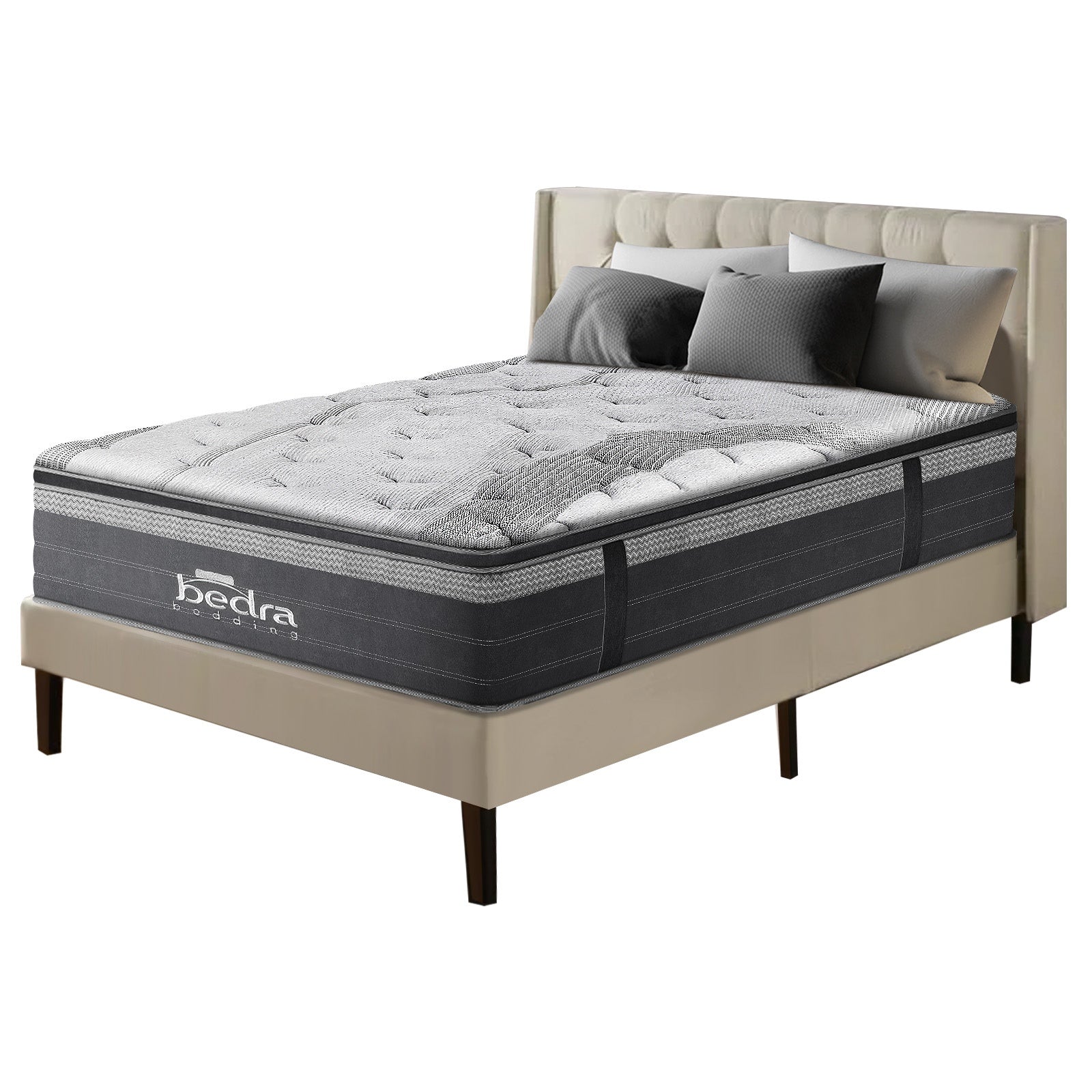 Bedra Double Mattress Breathable Spring Euro Top Natural Latex Foam 36cm 7 zone - Sunyee