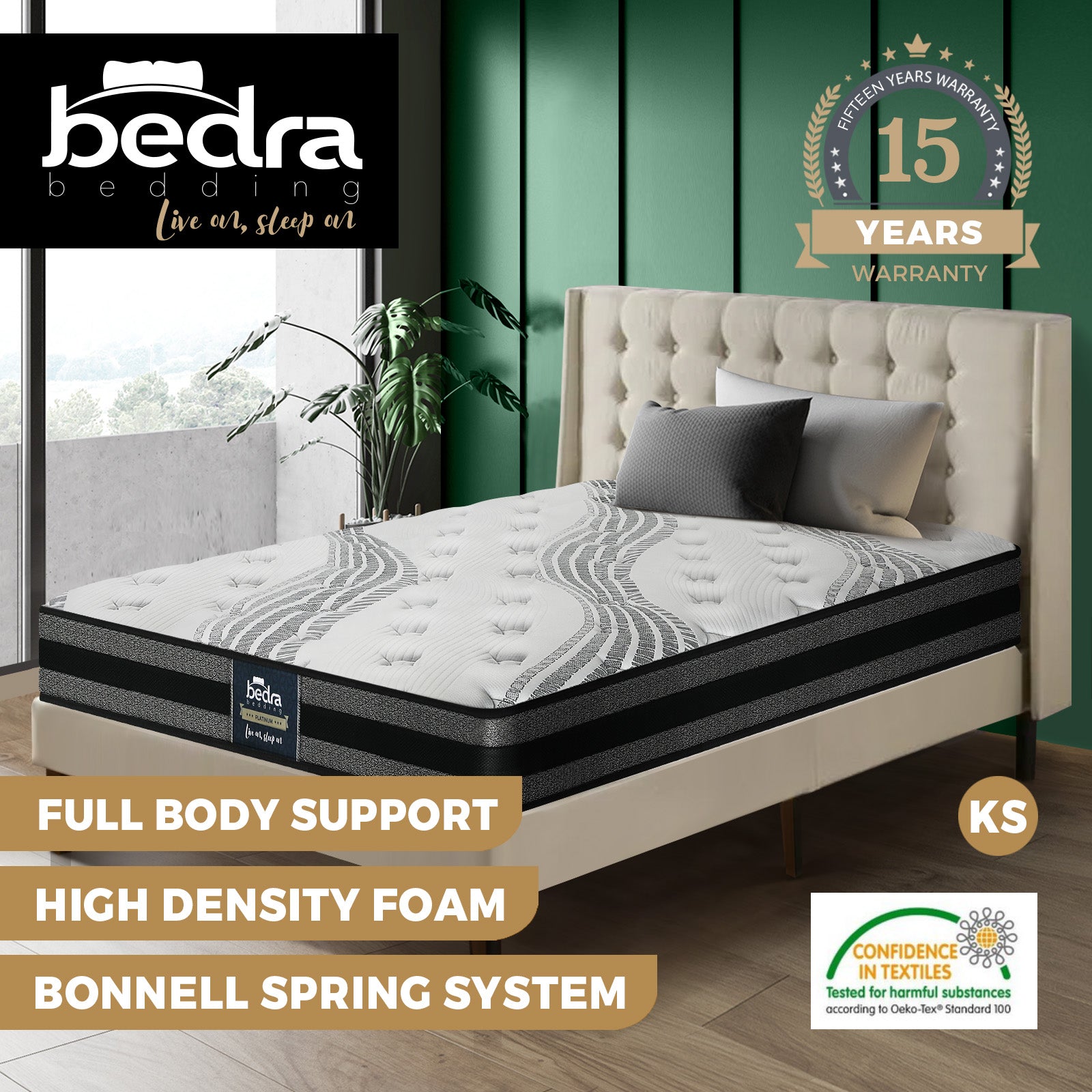 Bedra Queen Double Single King Single Mattress Luxury Bonnell Spring Foam 18cm - Sunyee