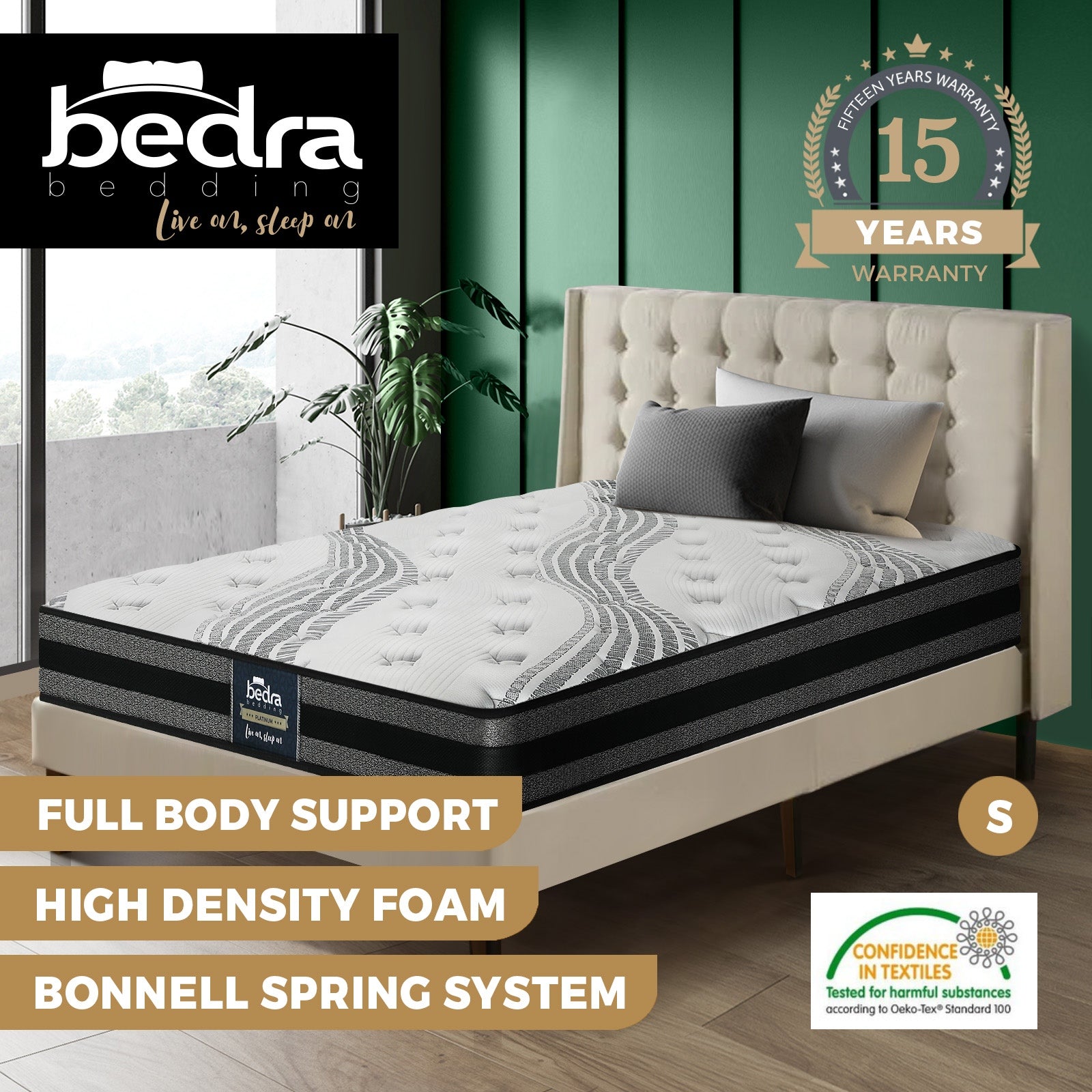 Bedra Queen Double Single King Single Mattress Luxury Bonnell Spring Foam 18cm - Sunyee