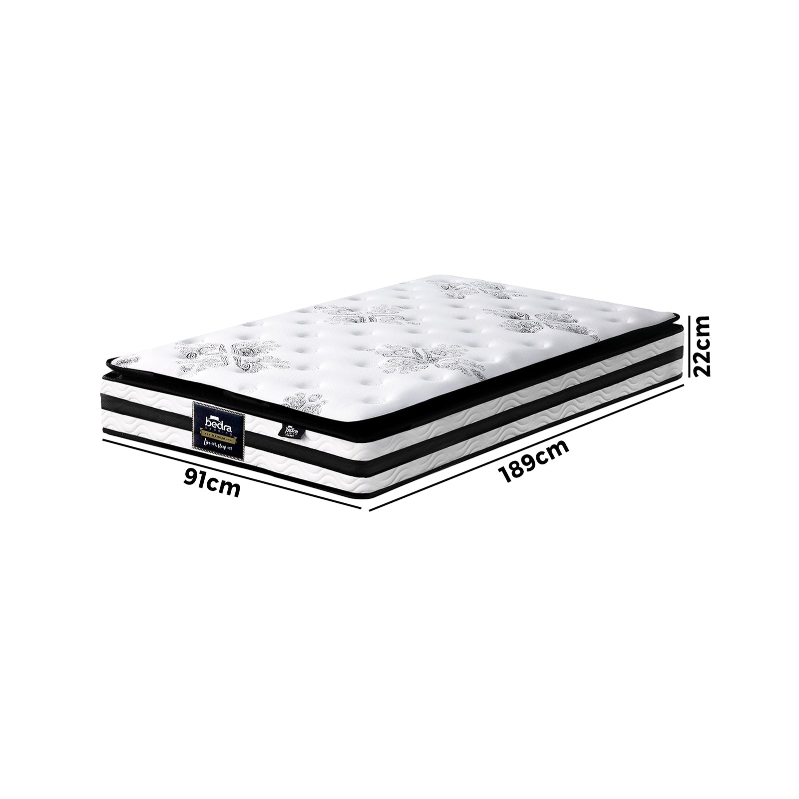 Bedra Single Mattress Breathable Luxury Bed Bonnell Spring Foam Medium 22cm - Sunyee