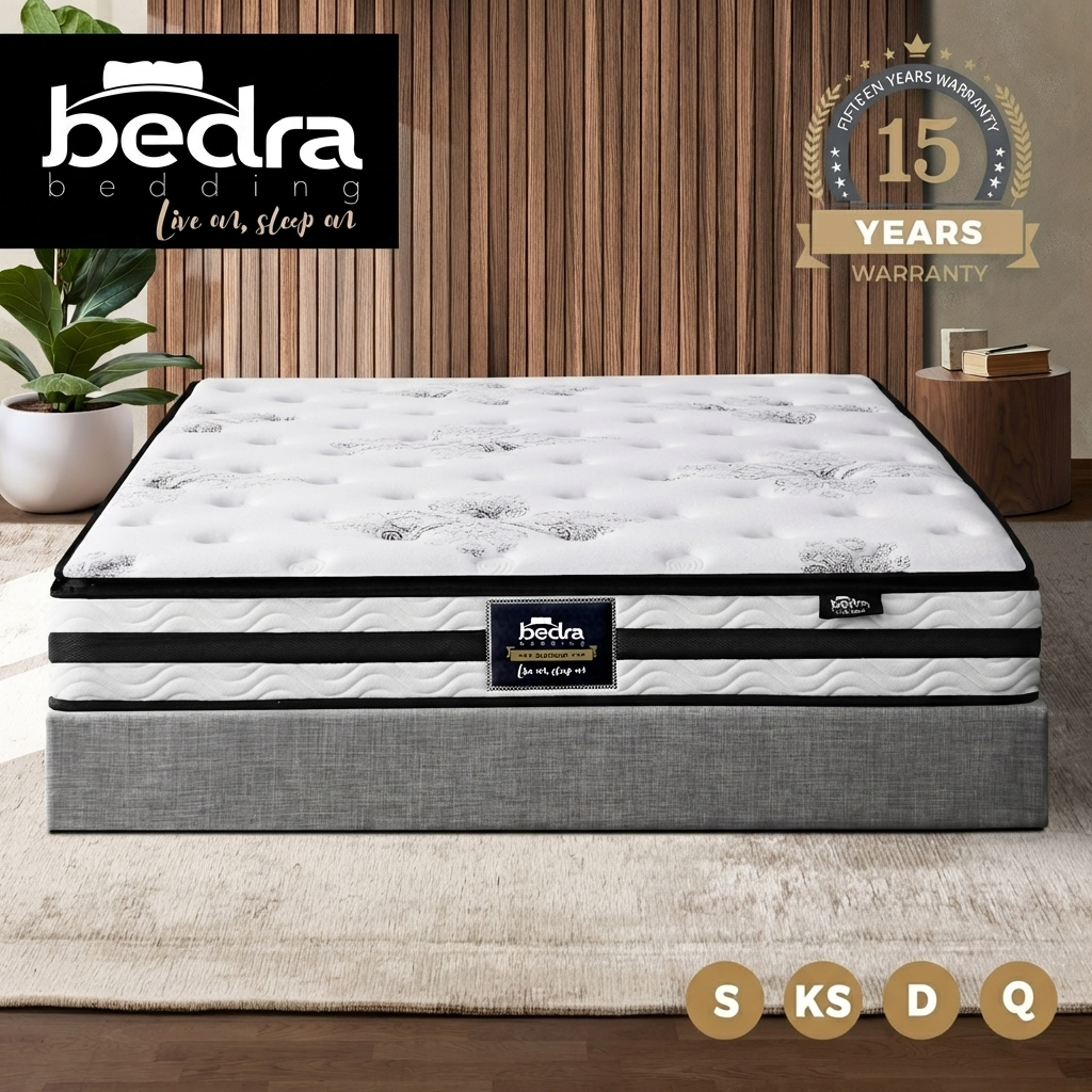 Bedra Queen Double Single King Single Mattress Luxury Bonnell Spring Foam 22cm - Sunyee