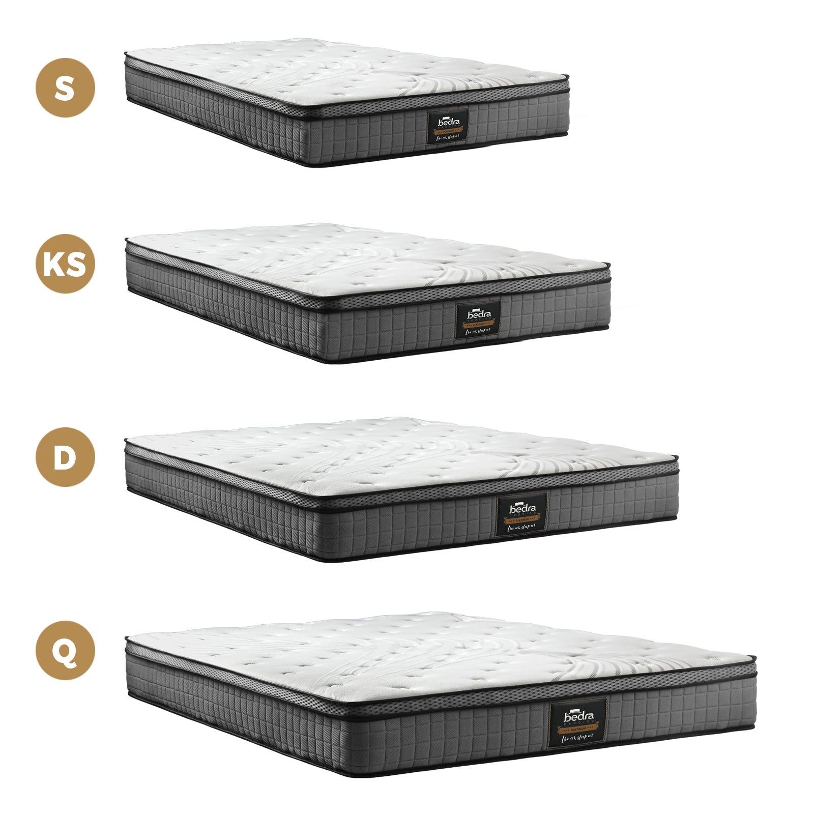 Bedra Queen Double Single King Single Mattress Bed 4D Mesh Fabric Euro Top 22cm - Sunyee