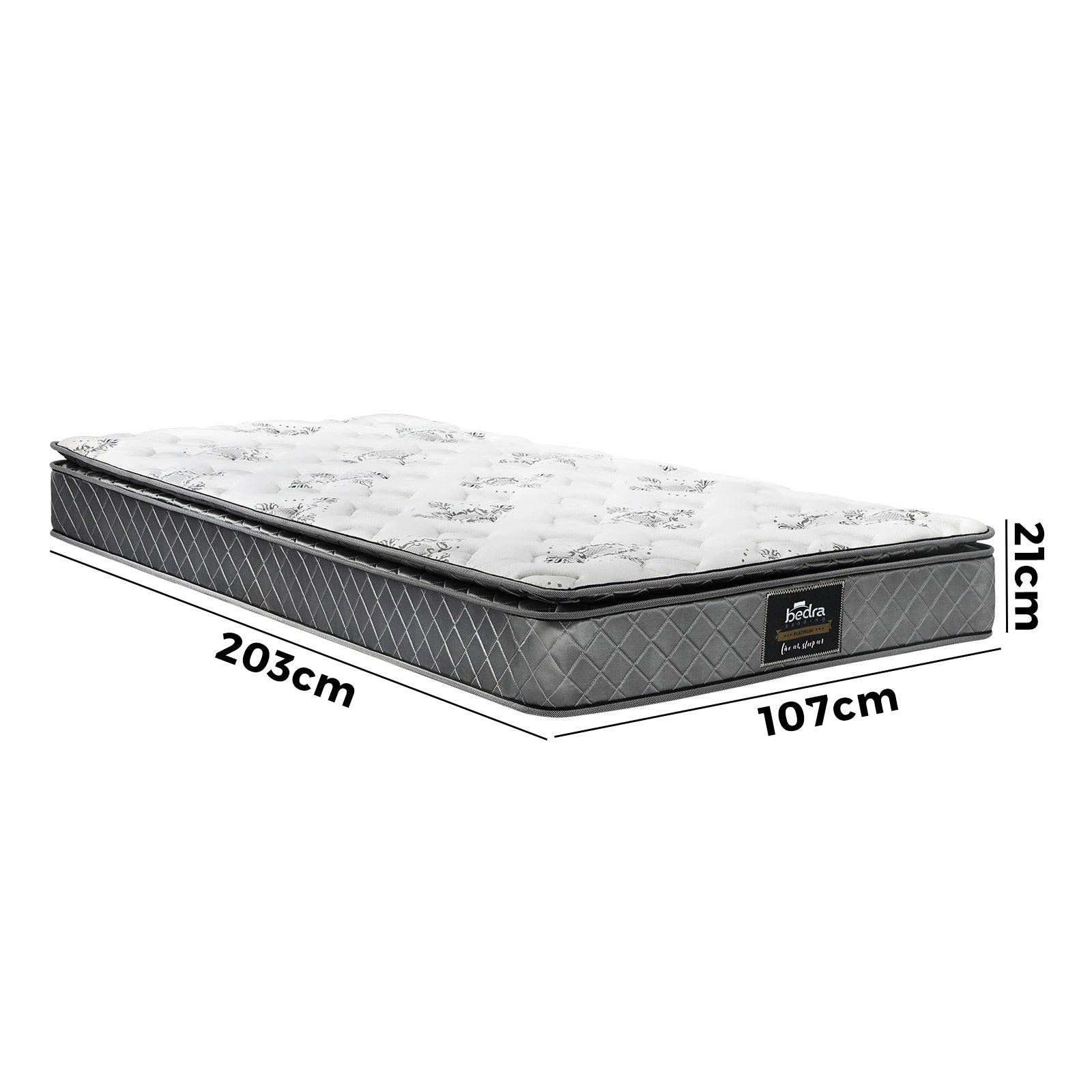 Bedra King Single Mattress Breathable Luxury Bonnell Spring Foam Medium 21cm - Sunyee