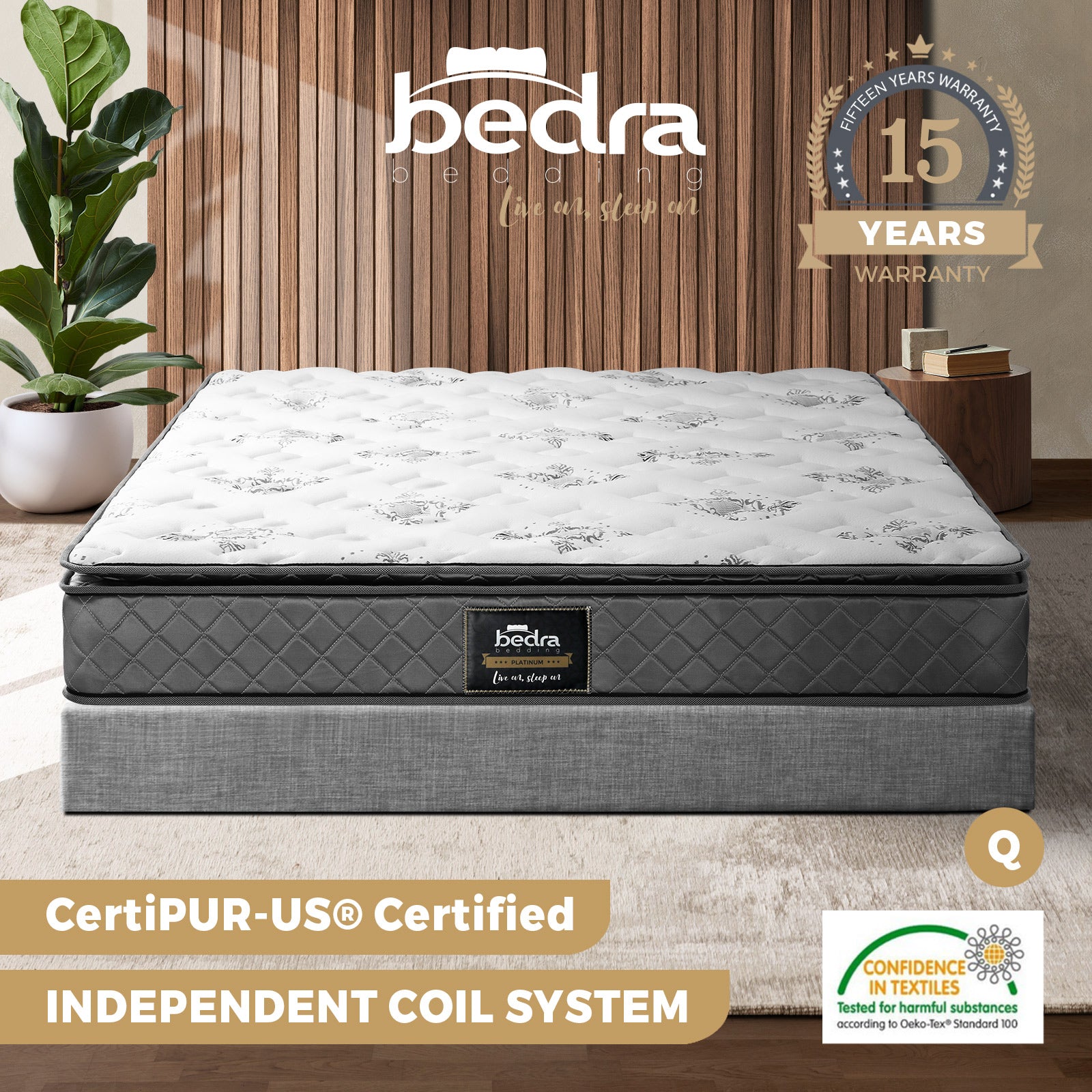 Bedra Queen Double Single King Single Mattress Luxury Bonnell Spring Foam 21cm - Sunyee