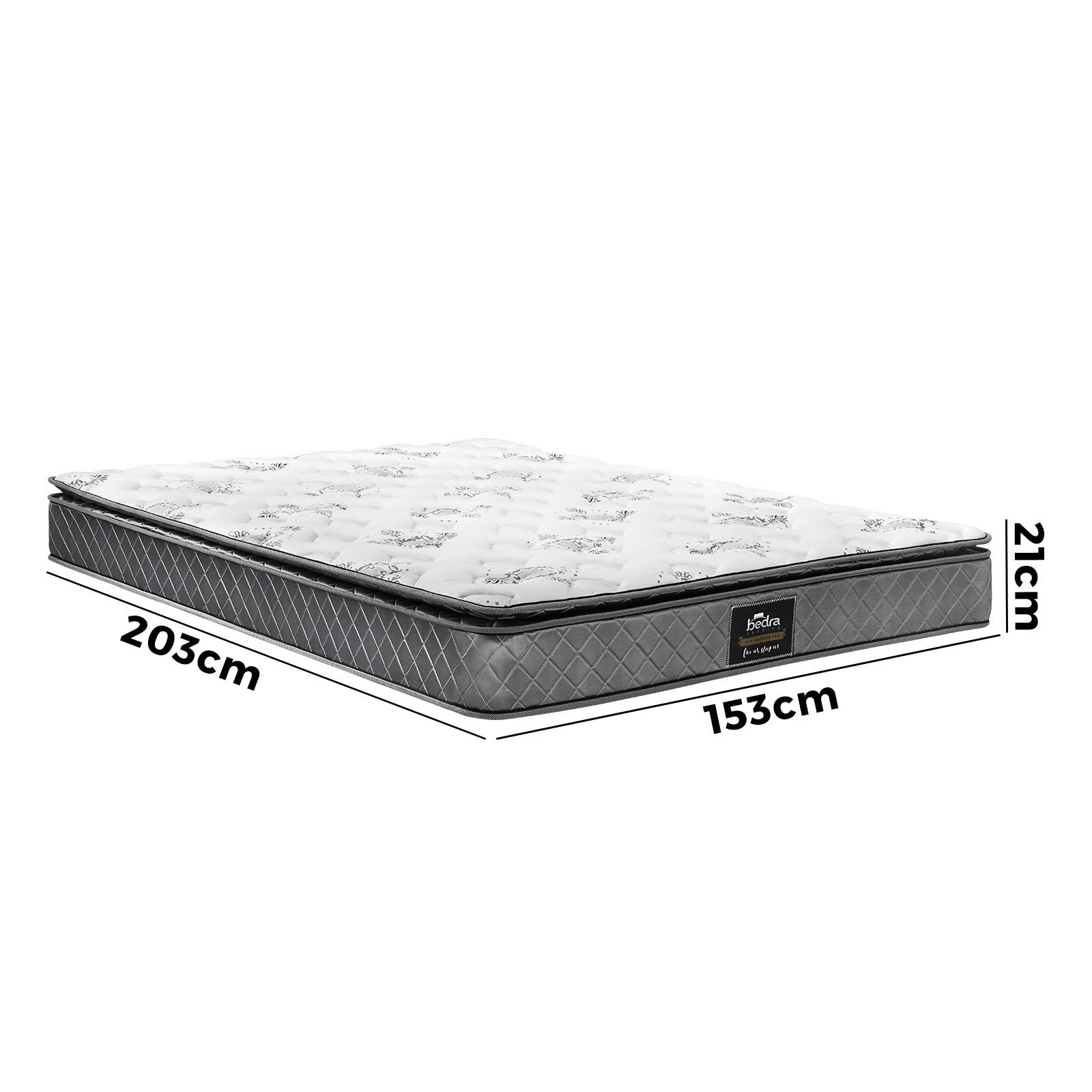 Bedra Queen Mattress Breathable Luxury Bed Bonnell Spring Foam Medium 21cm - Sunyee