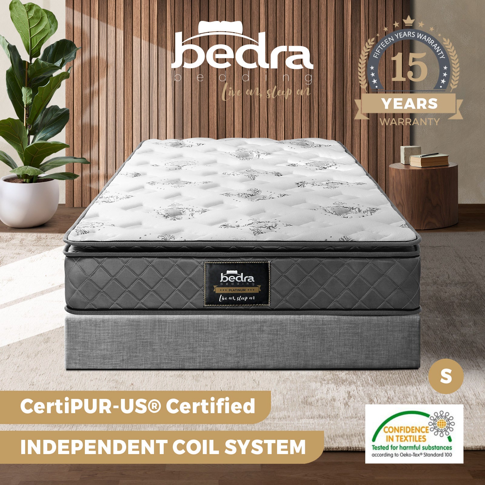 Bedra Queen Double Single King Single Mattress Luxury Bonnell Spring Foam 21cm - Sunyee