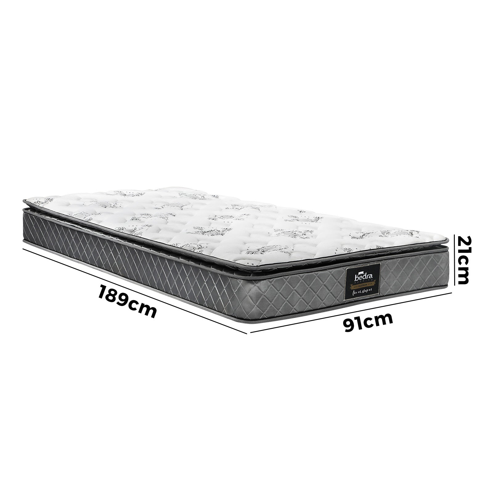 Bedra Single Mattress Breathable Luxury Bed Bonnell Spring Foam Medium 21cm - Sunyee