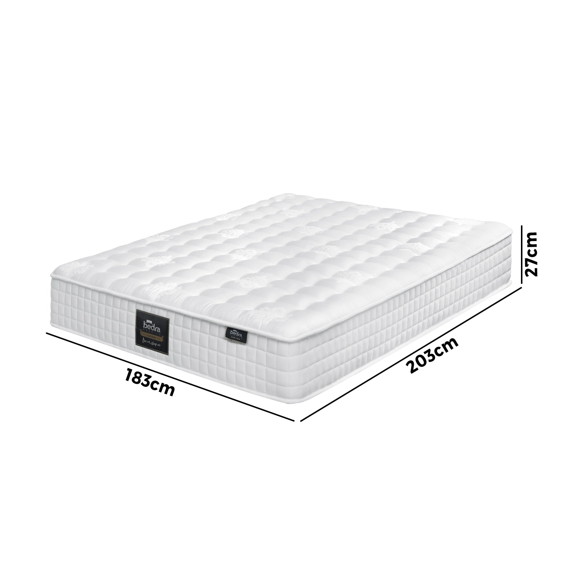 Bedra Mattress King Bed Luxury Tight Top Pocket Spring Foam Medium Firm 27cm - Sunyee