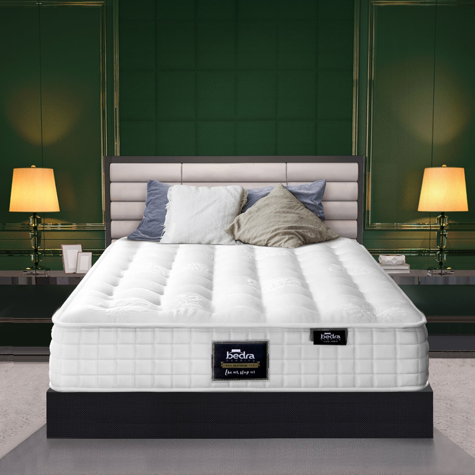 Bedra Mattress King Single Bed Luxury Tight Top Pocket Spring Foam Medium 27cm - Sunyee