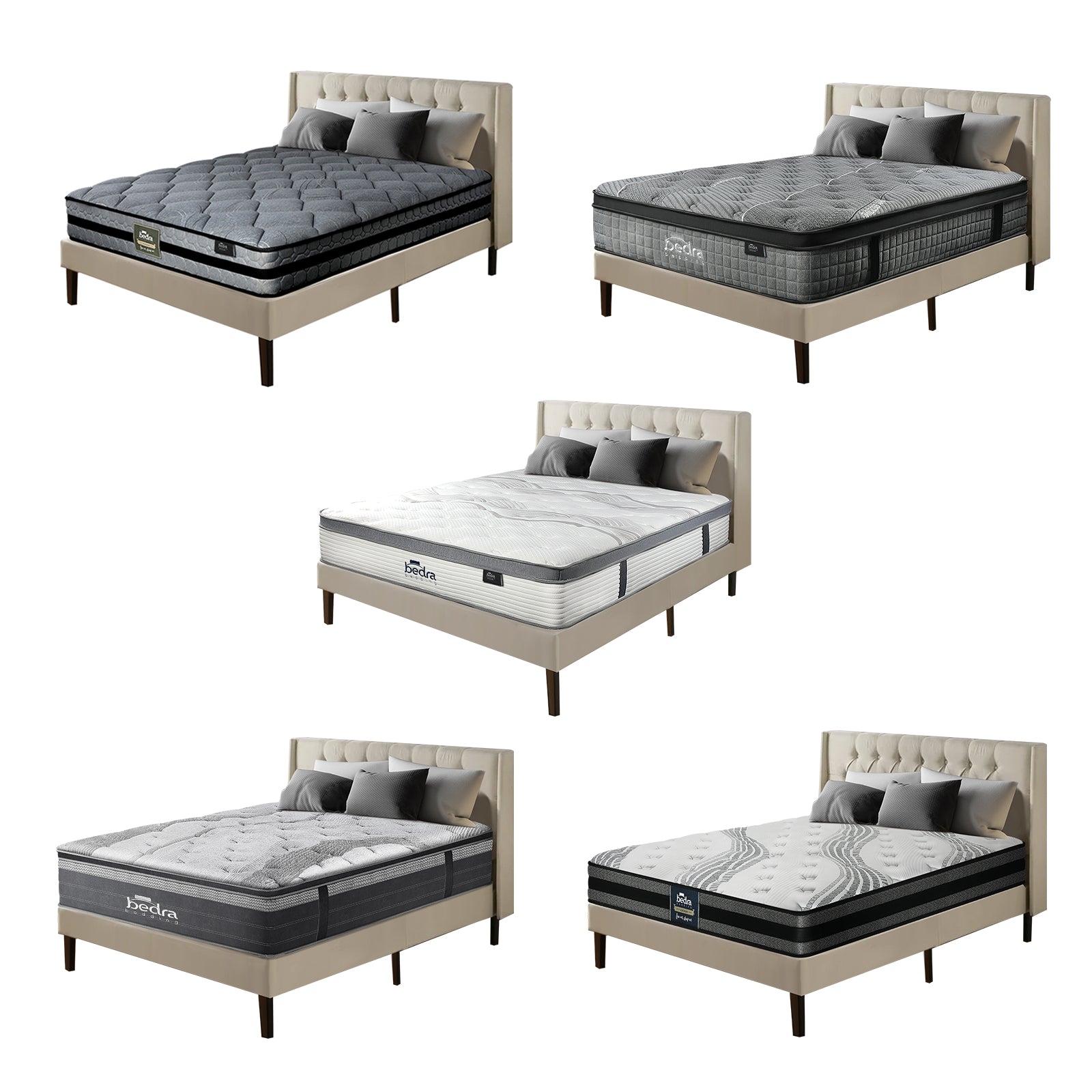 Bedra Mattress Queen Single Double King EuroTop Medium Firm Spring Latex 7 Zone - Sunyee