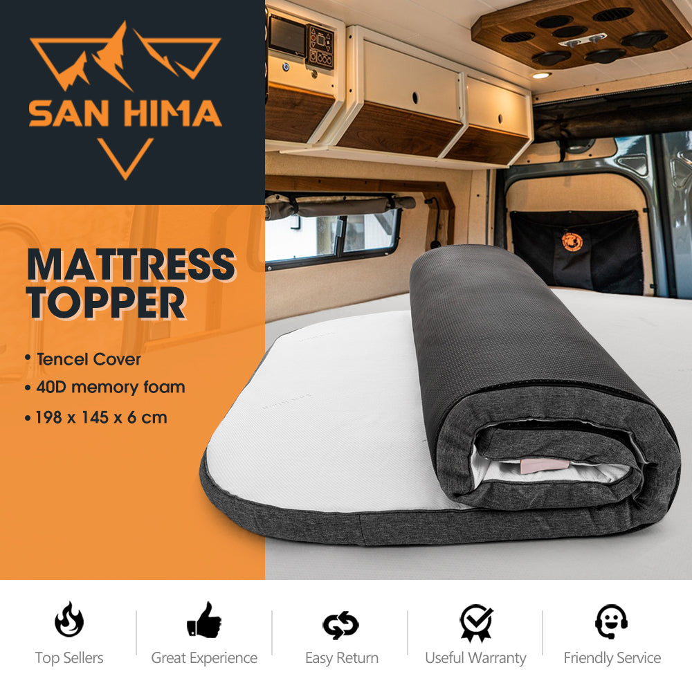 San Hima Caravan Mattress Topper Rounded Corner Queen Size Mat For RV Bed - Sunyee