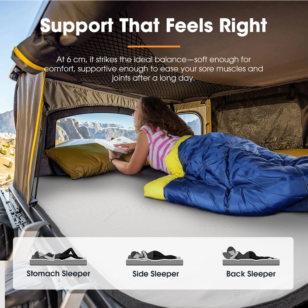 San Hima Camping Mattress Topper 199X130X6CM For Kalbarri Gen 2 Roof Top Tent - Sunyee