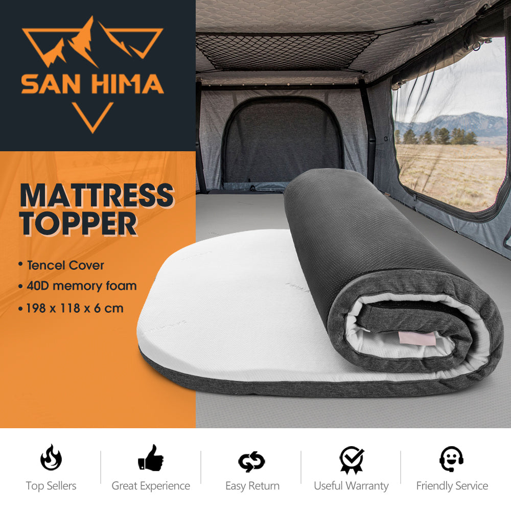 San Hima Camping Mattress Topper 198X118X6CM For Kalbarri Lite Roof Top Tent - Sunyee