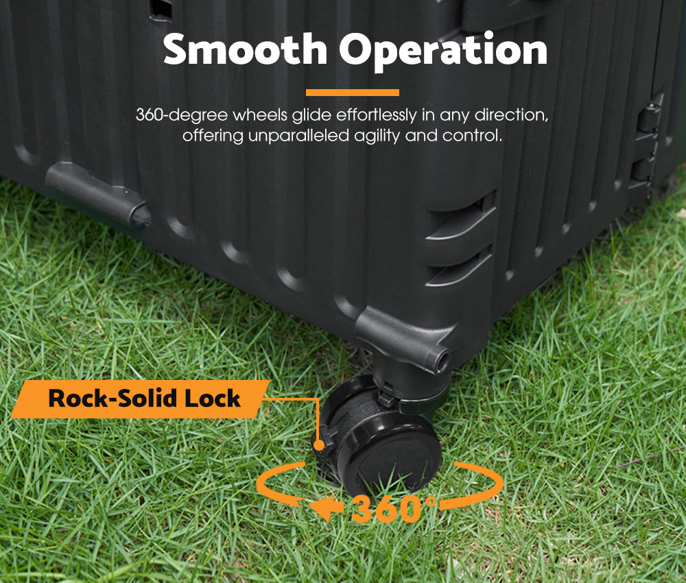 Mobi Shopping Trolley Foldable Camping Cart Grocery Basket 360° Wheel Black - Sunyee