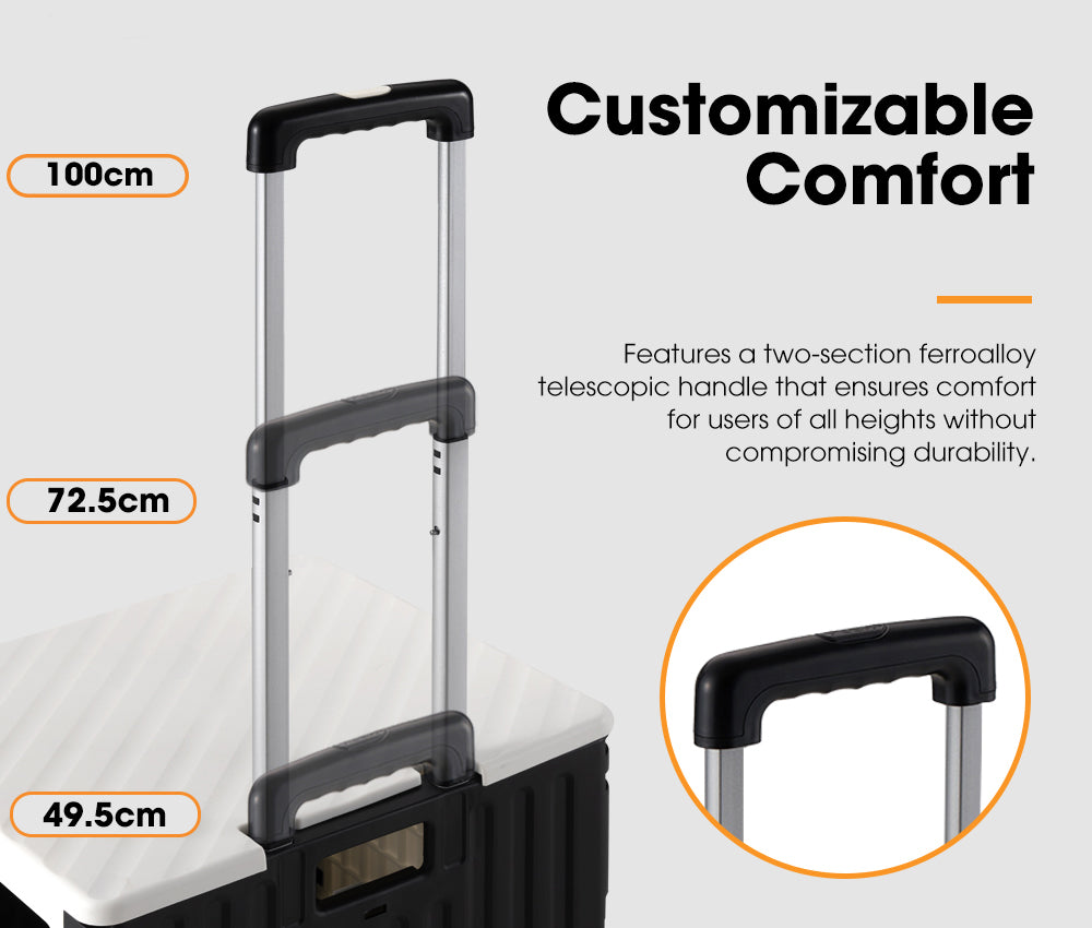 Mobi Shopping Trolley Foldable Camping Cart Grocery Basket 360° Wheel With cover - Sunyee