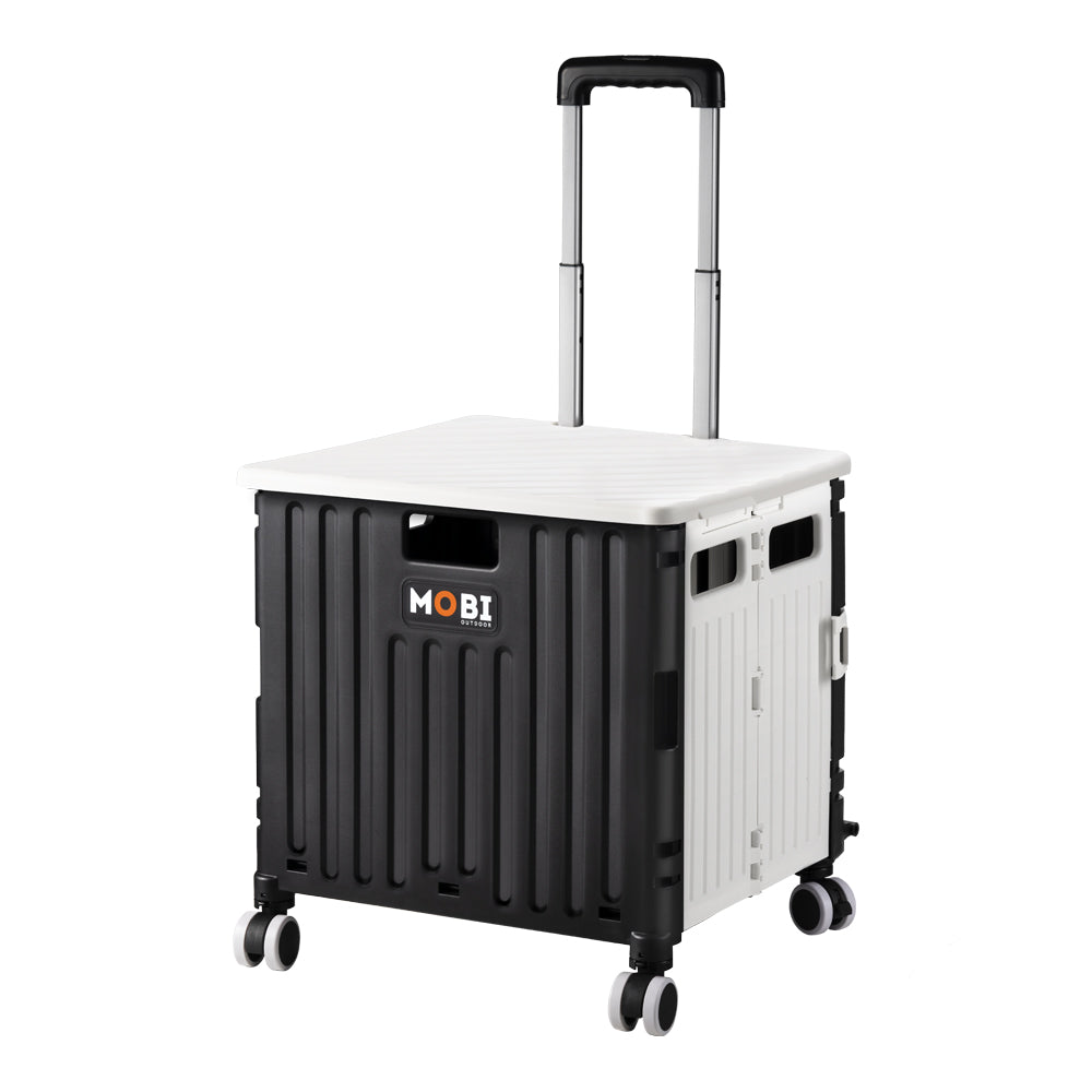 Mobi Shopping Trolley Foldable Camping Cart Grocery Basket 360° Wheel With cover - Sunyee