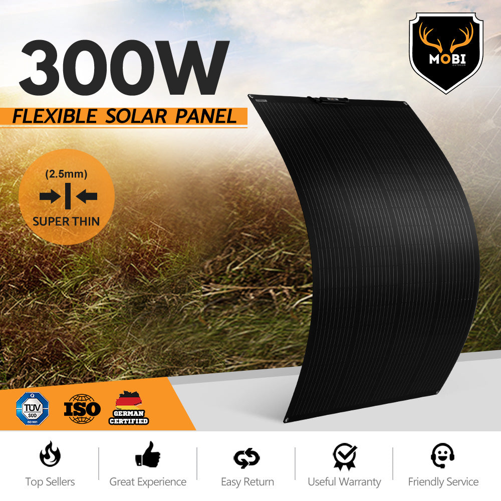 MOBI 300W Flexible Solar Panel Mono 12V RV Camping Caravan Boat - Sunyee
