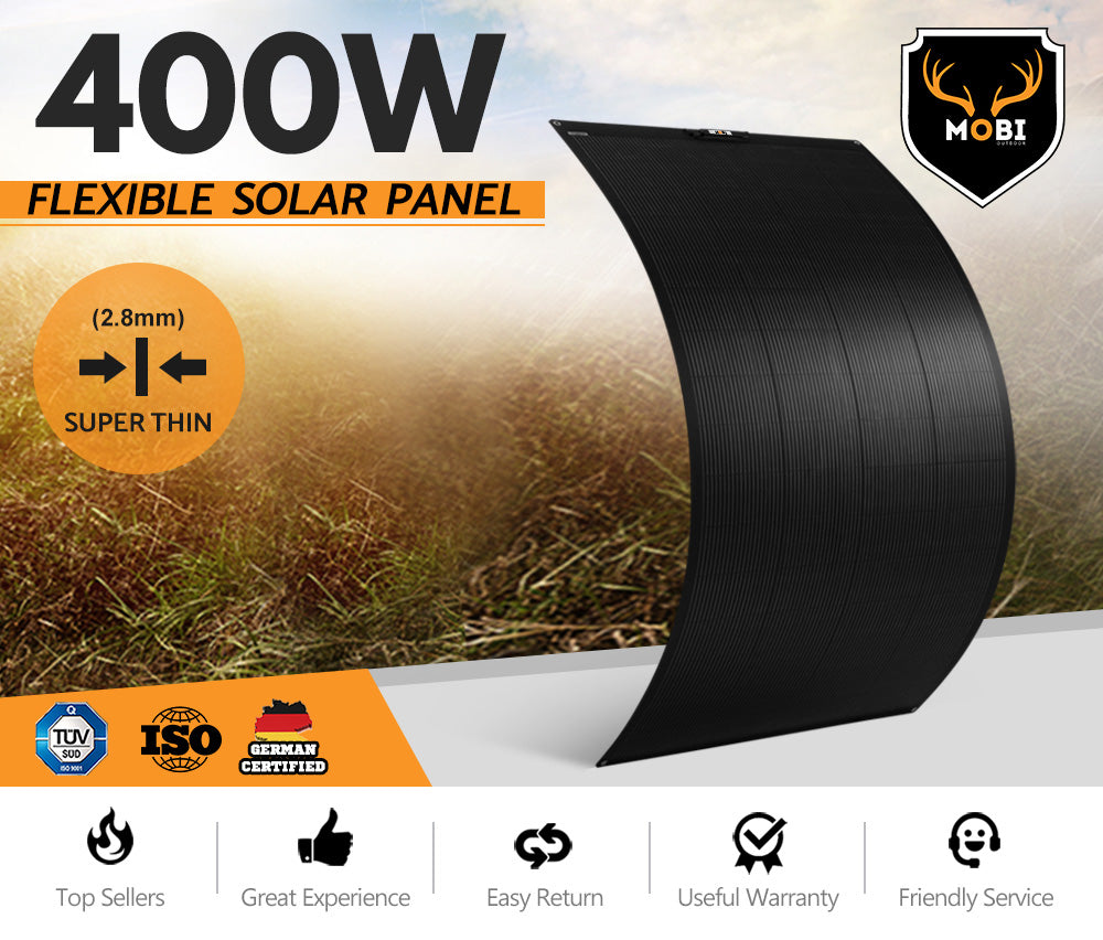 MOBI 400W Flexible Solar Panel Mono 12V RV Camping Caravan Boat