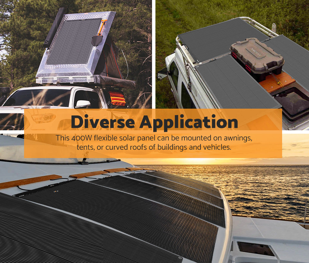 MOBI 400W Flexible Solar Panel Mono 12V RV Camping Caravan Boat
