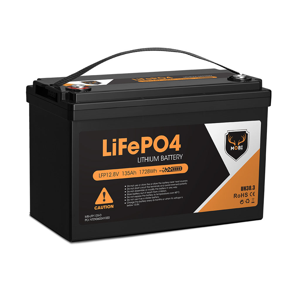 Mobi 12V 135AH Lithium Iron Phosphate Battery LiFePO4 Deep Cycle - Sunyee