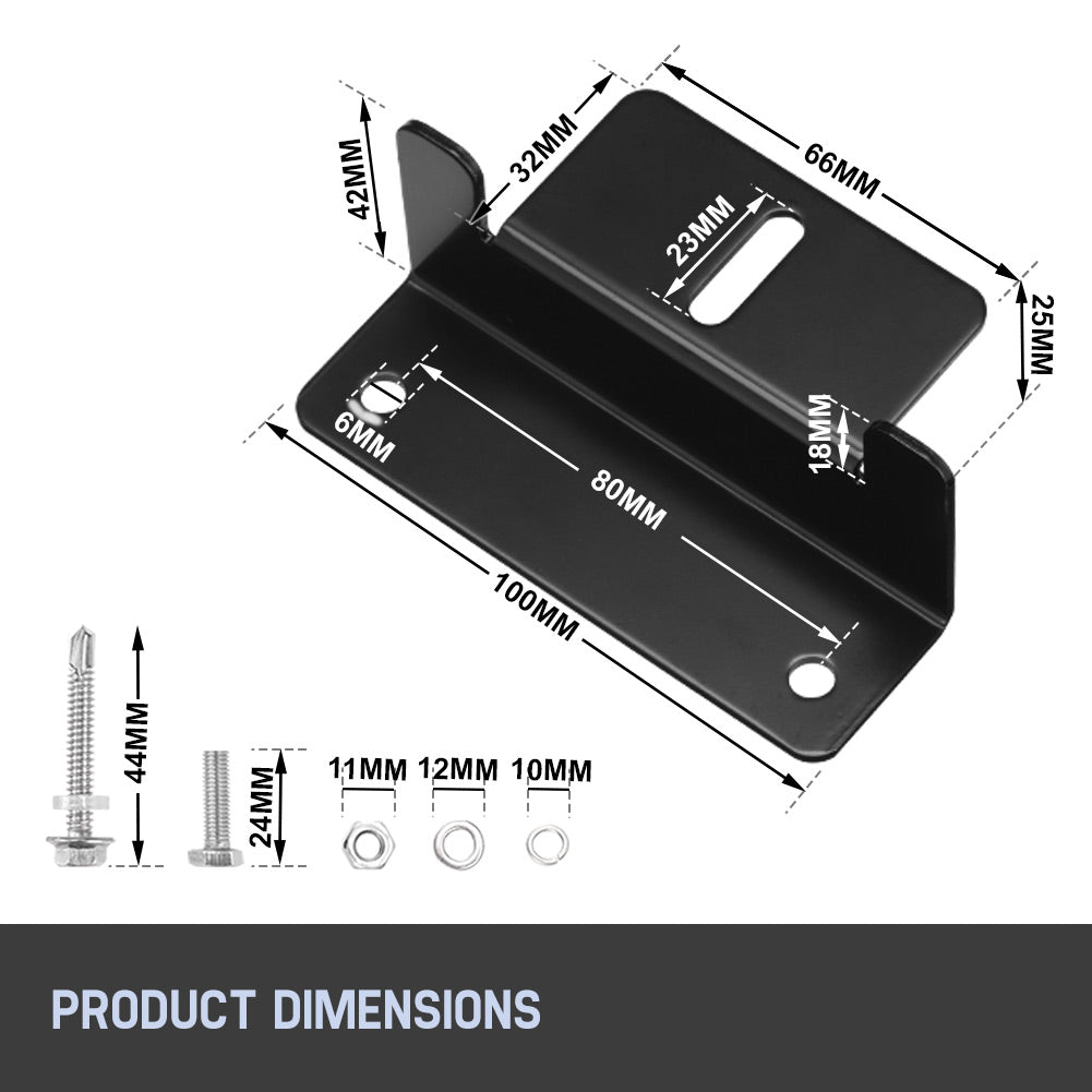 Mobi 4PCS Solar Panel Z-Shape Brackets Aluminum Mounting Set For Roof Black - Sunyee