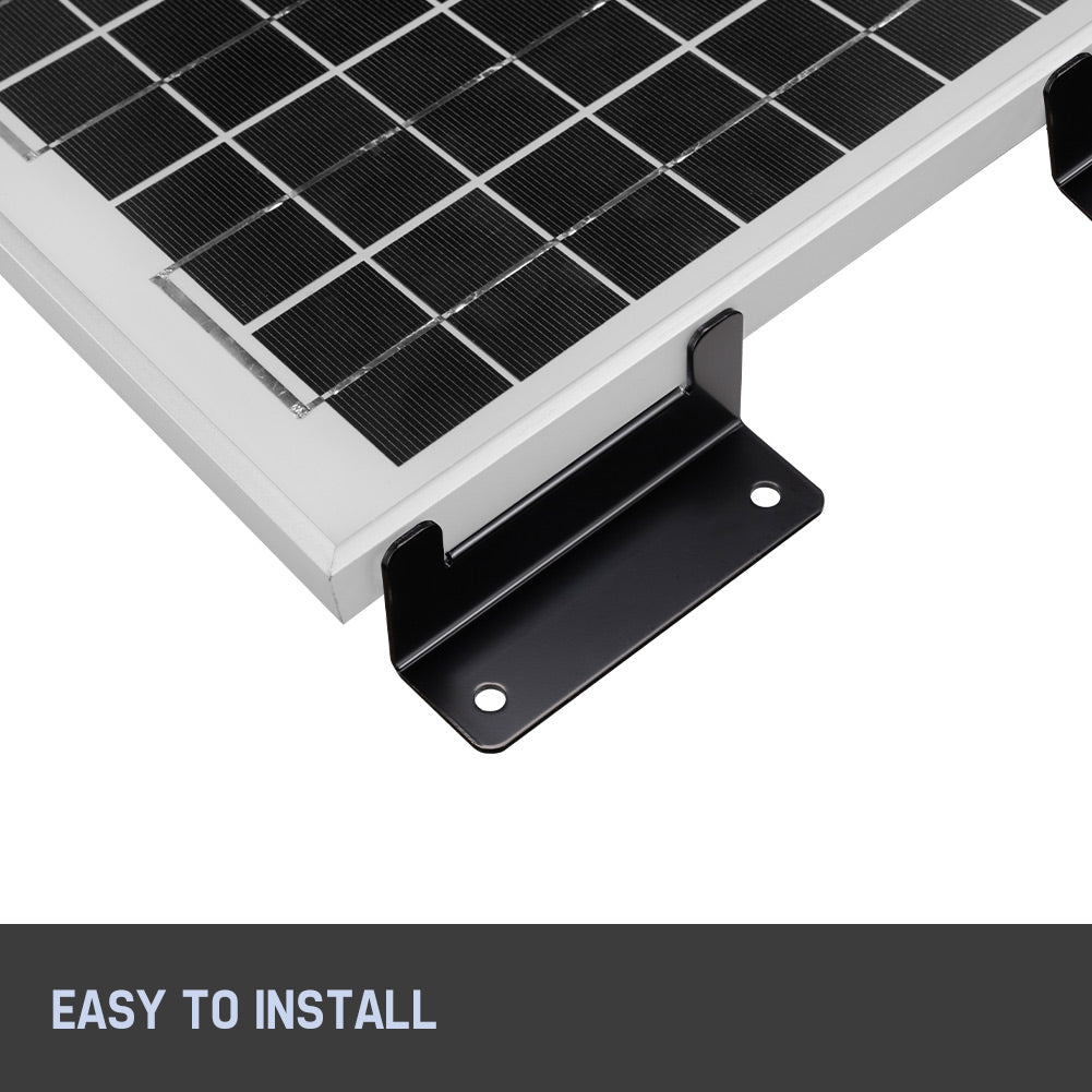 Mobi 4PCS Solar Panel Z-Shape Brackets Aluminum Mounting Set For Roof Black - Sunyee