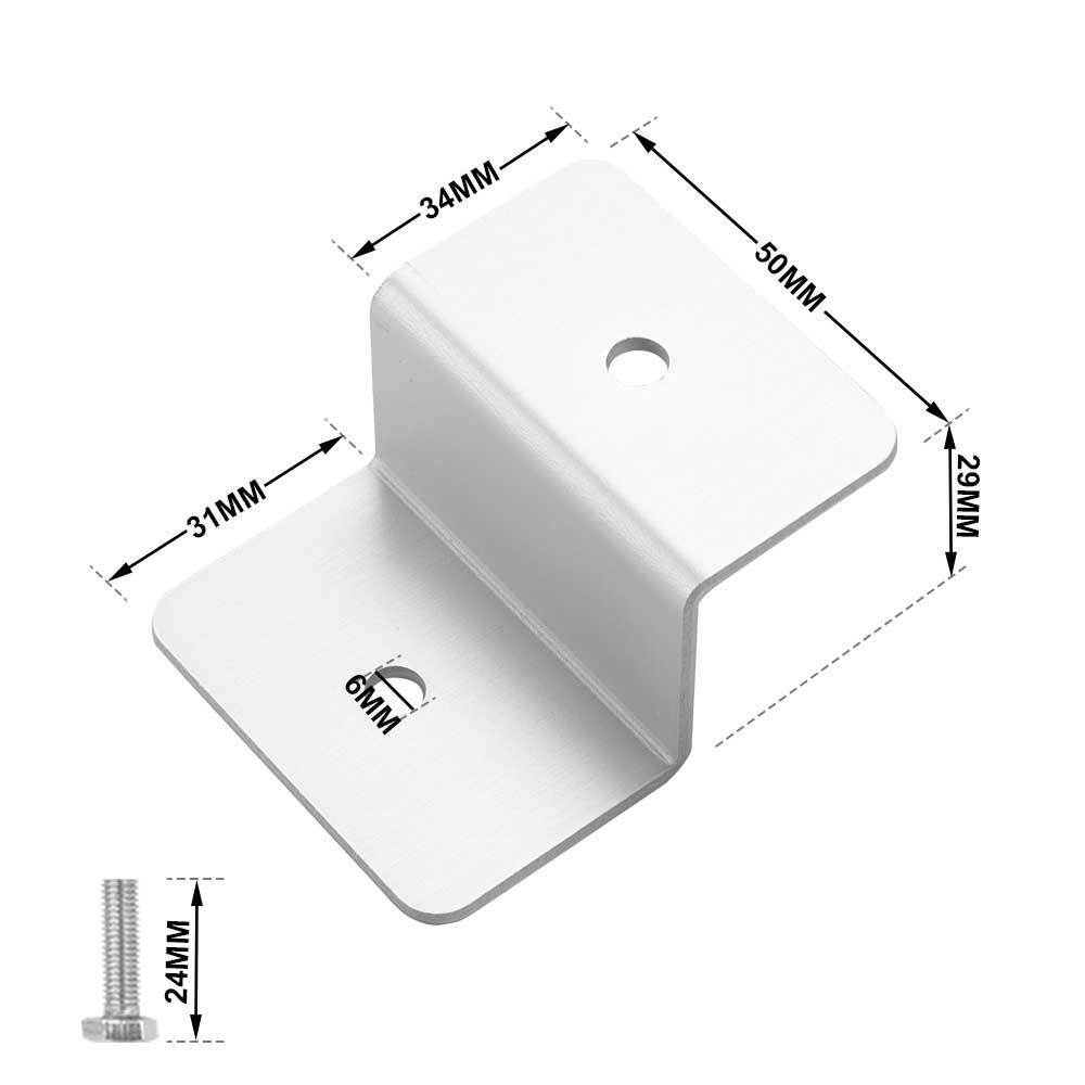 8pcs Z Style Solar Panel Mounting kits Aluminum Alloy Brackets for RV Boat Home - Sunyee