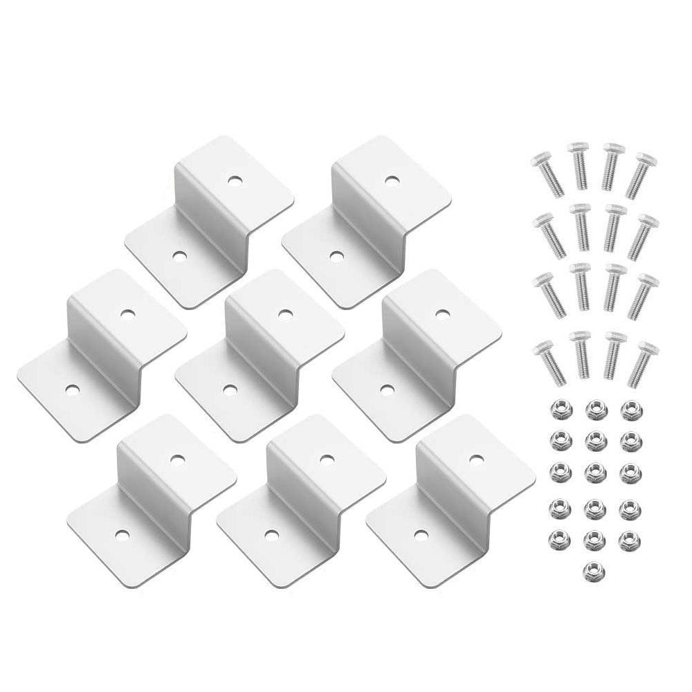 8pcs Z Style Solar Panel Mounting kits Aluminum Alloy Brackets for RV Boat Home - Sunyee