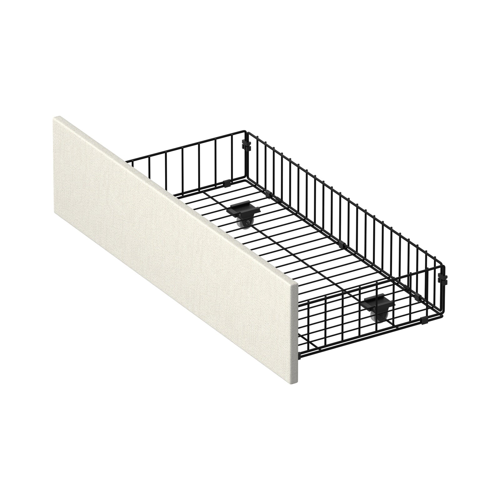 Oikiture 2x Trundle Drawers for Bed Frame w/ Wheels Underbed Storage Metal Beige