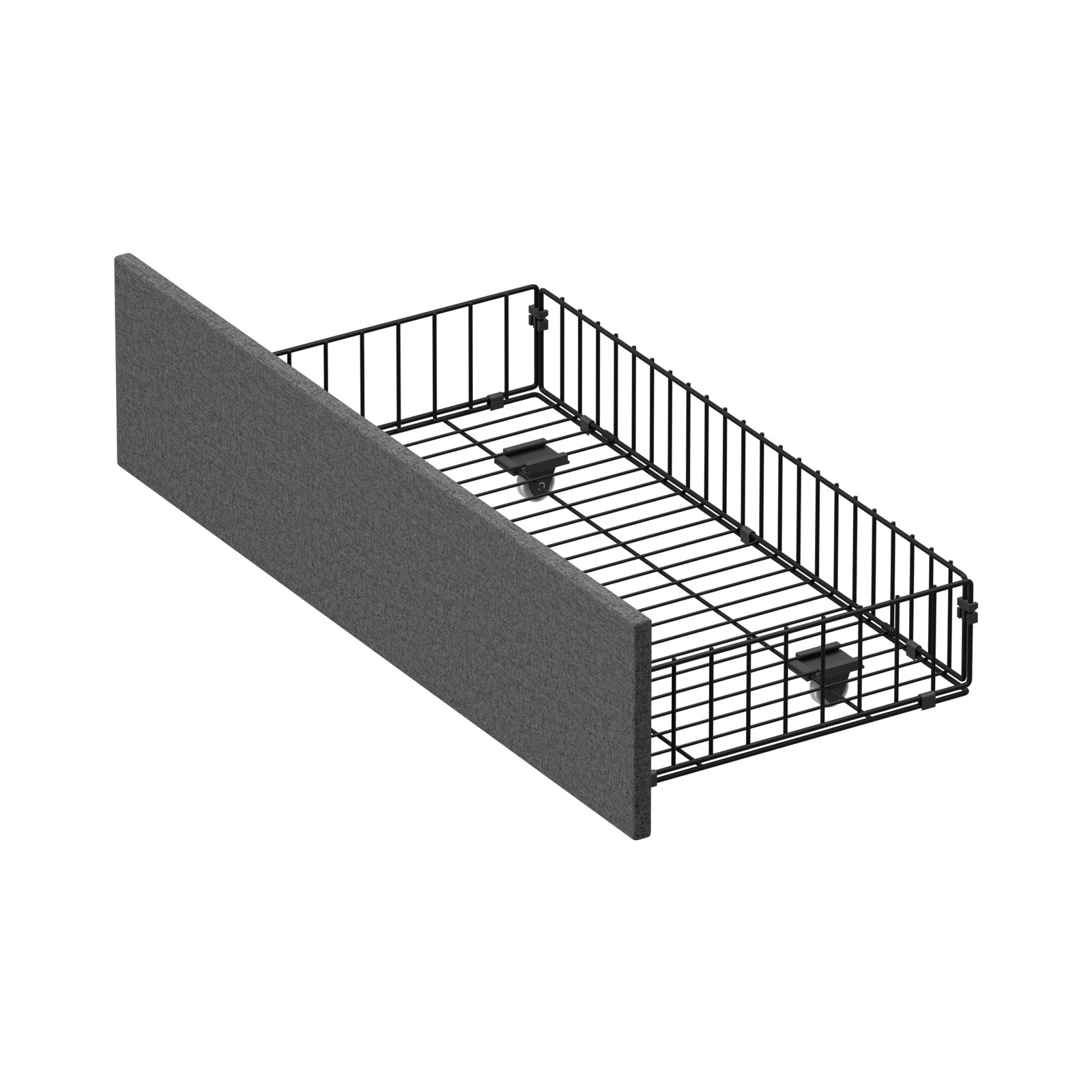 Oikiture 2x Trundle Drawers for Bed Frame w/ Wheels Underbed Storage Metal Grey - Sunyee