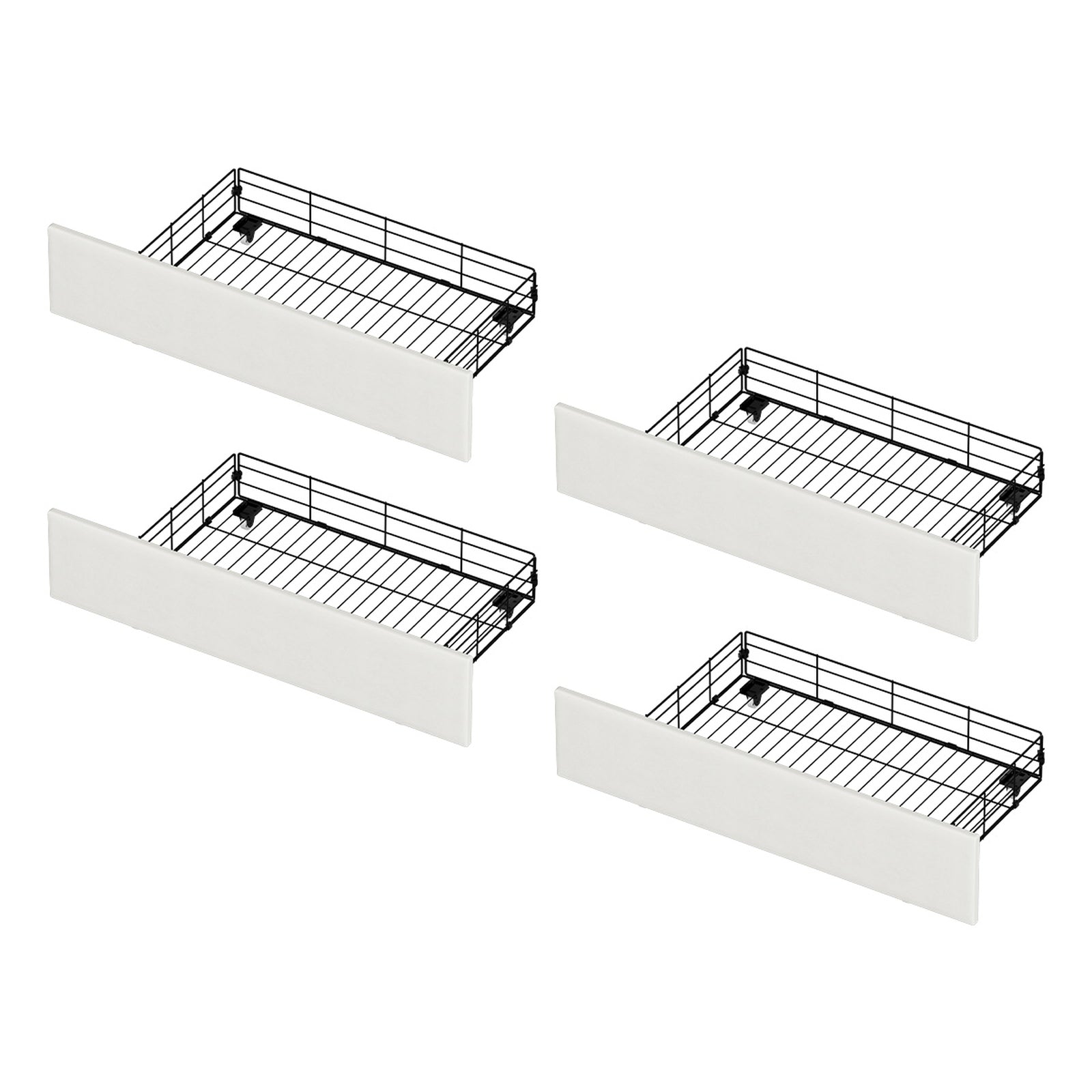 Oikiture Bed Frame Trundle Storage Metal Drawers Set of 4 White - Sunyee