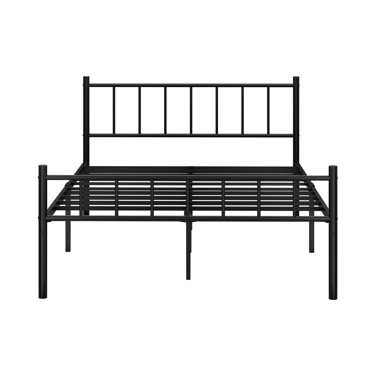 Oikiture Bed Frame Double Size Metal Base Platform Foundation Black