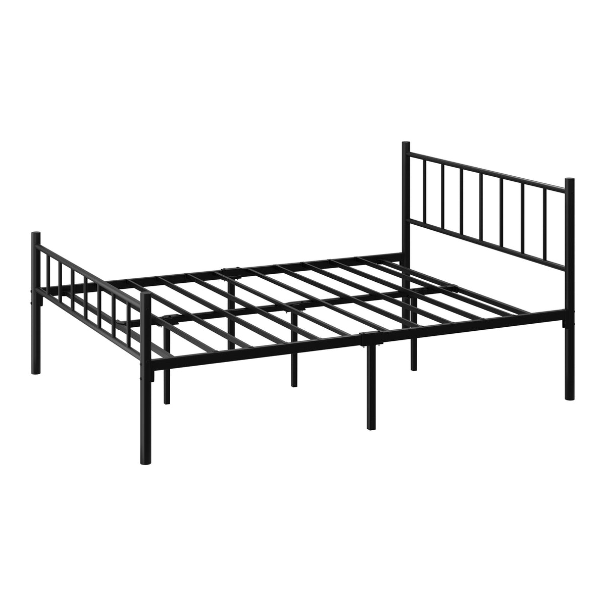 Oikiture Bed Frame Double Size Metal Base Platform Foundation Black