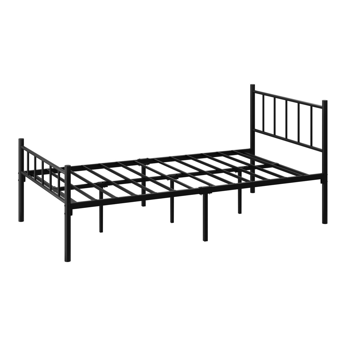 Oikiture Bed Frame King Single Metal Base Platform Foundation Black
