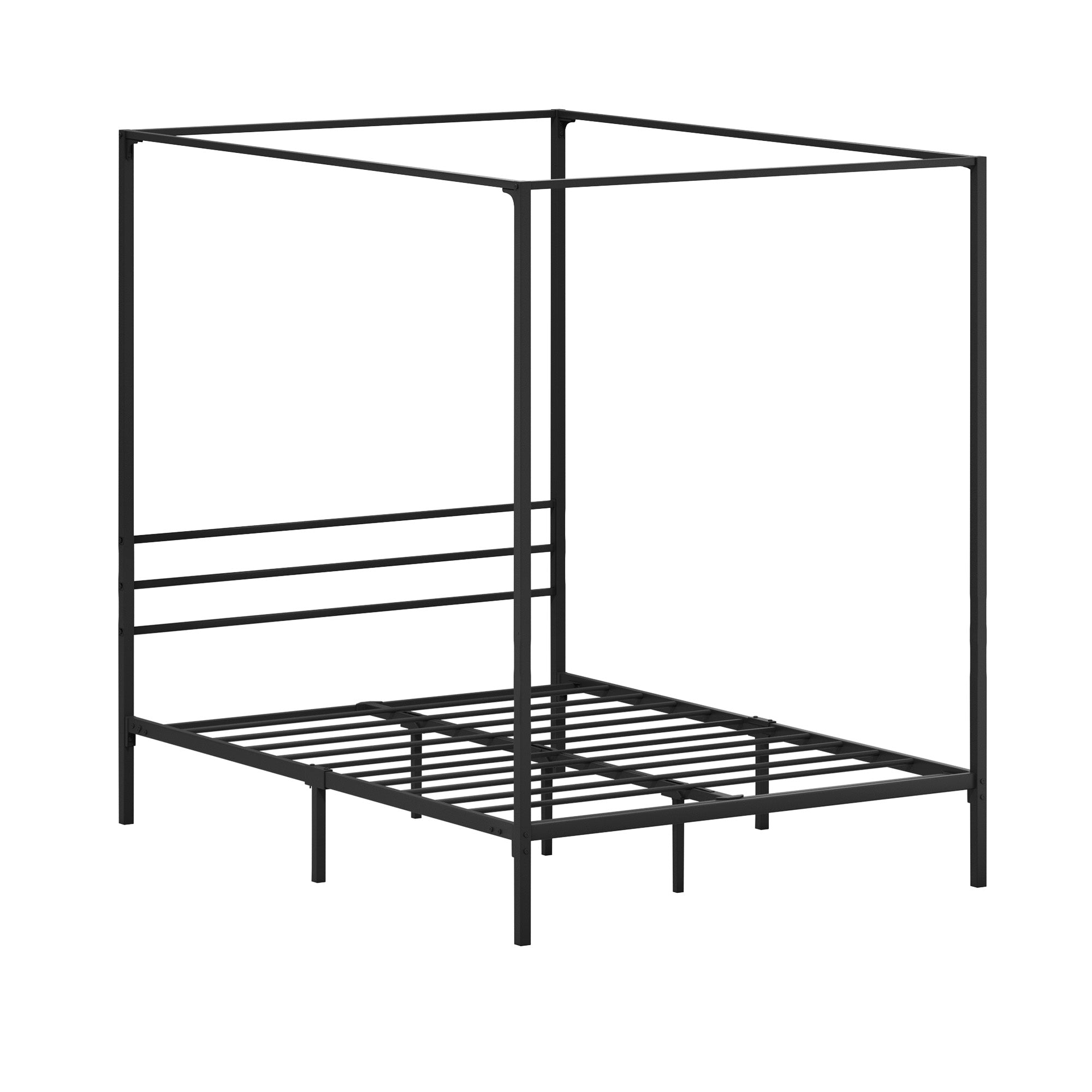 Oikiture Metal Canopy Bed Frame Double Size Platform - Sunyee