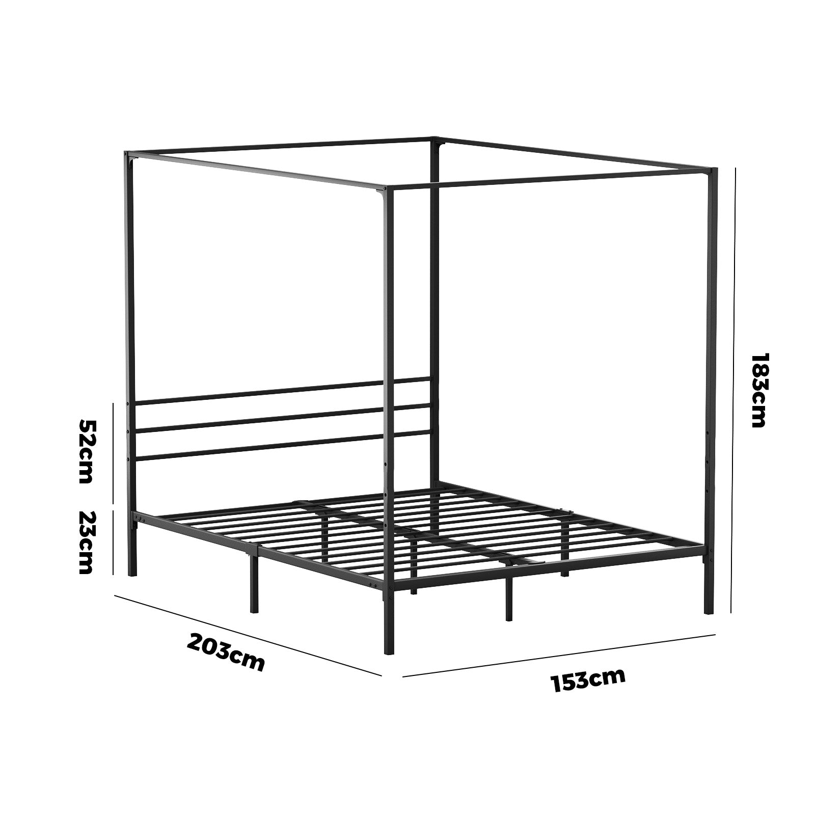 Oikiture Metal Canopy Bed Frame Queen Size Beds Platform - Sunyee