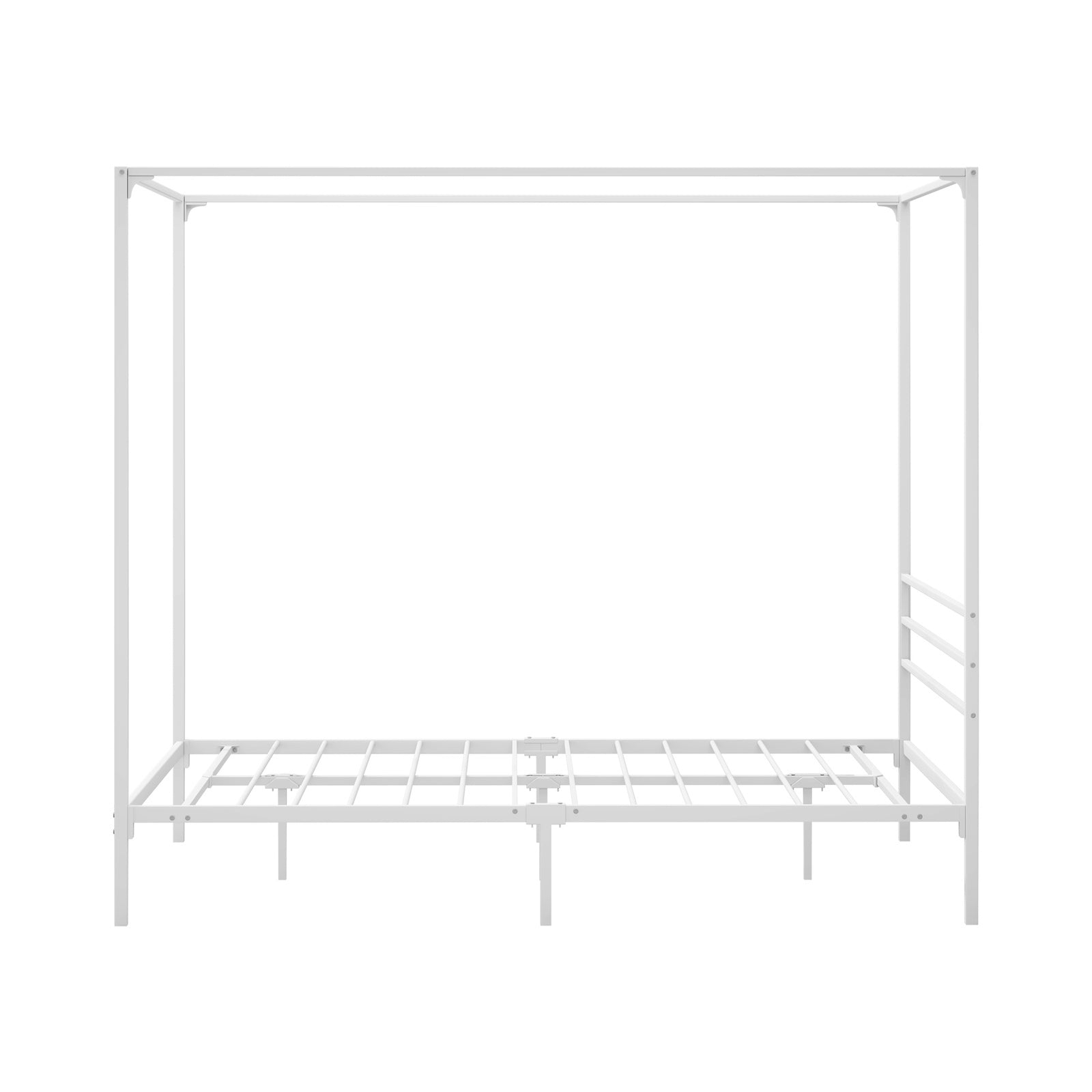Oikiture Metal Canopy Bed Frame Queen Size Beds Platform White - Sunyee