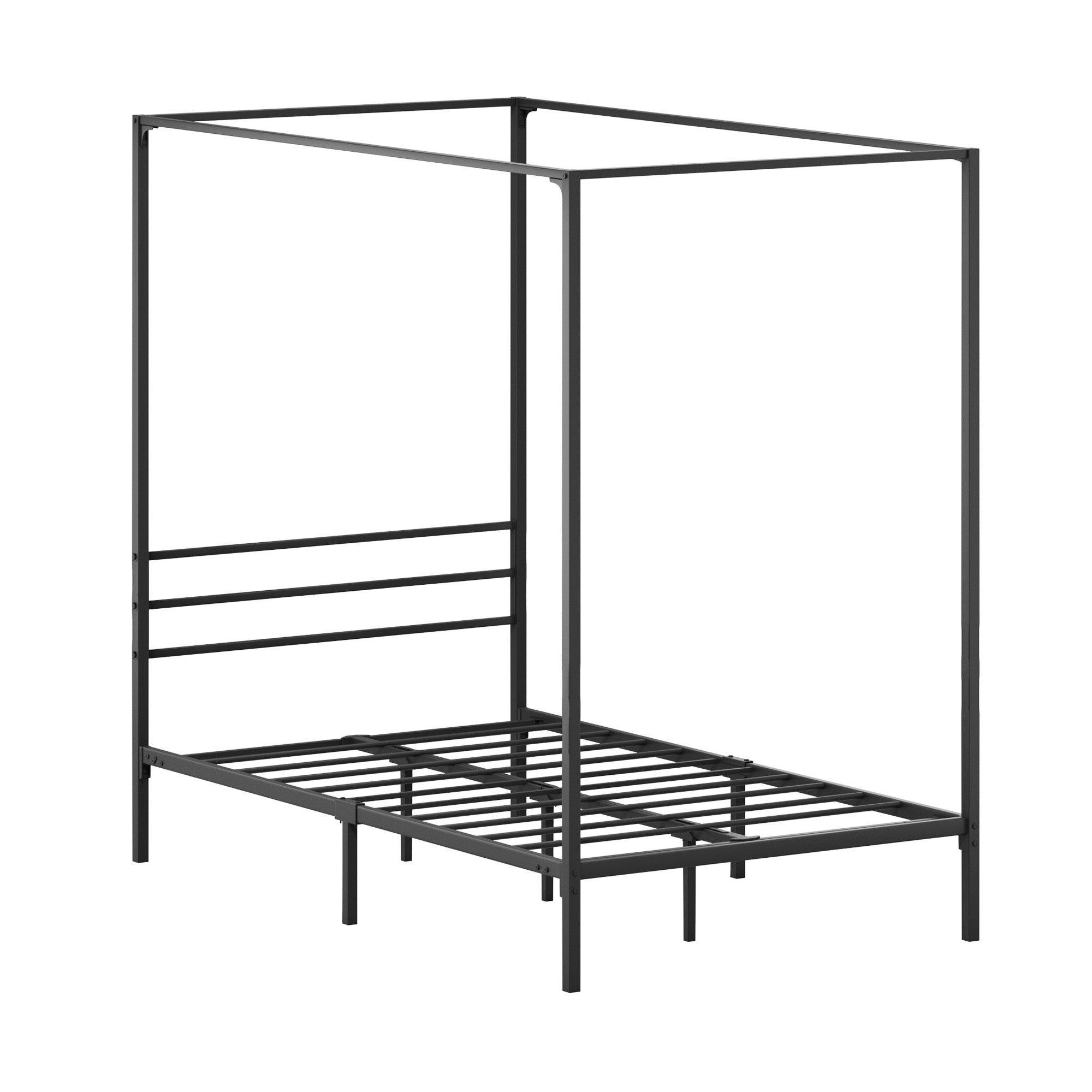 Oikiture Metal Canopy Bed Frame Single Size Beds Platform - Sunyee
